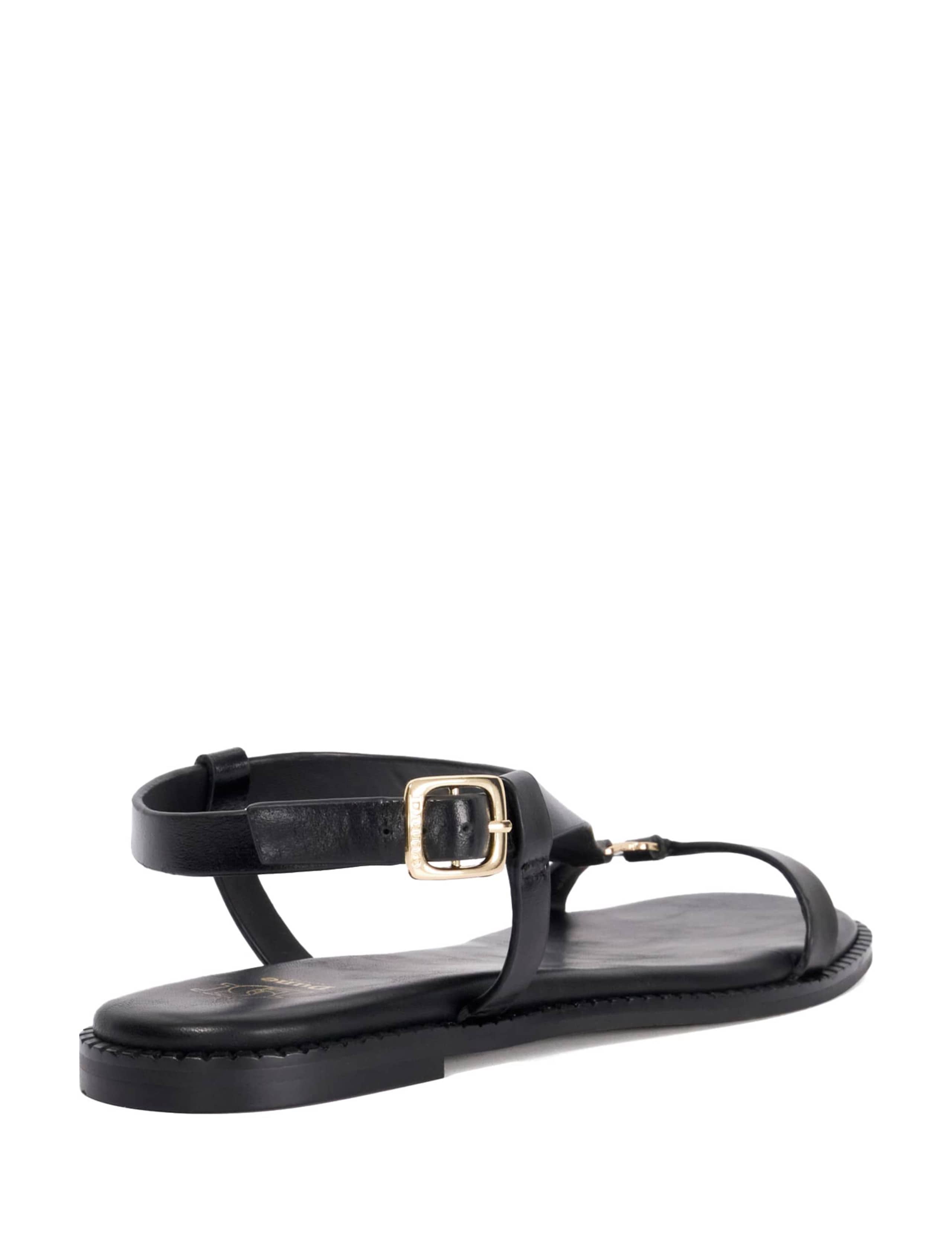Leather Buckle Ankle Strap T Bar Flat Sandals 4 of 5
