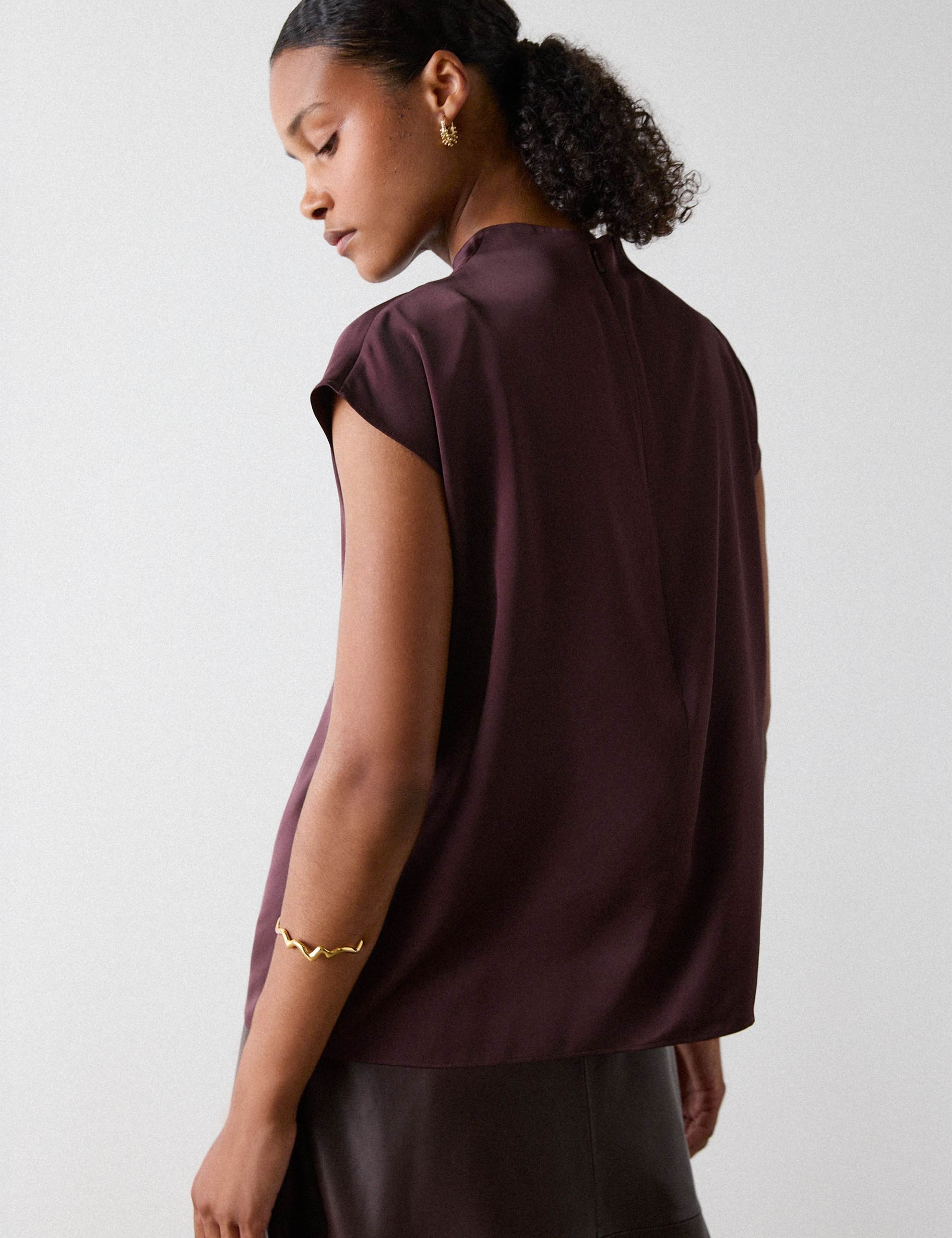 Satin Cowl Neck Blouse 4 of 5