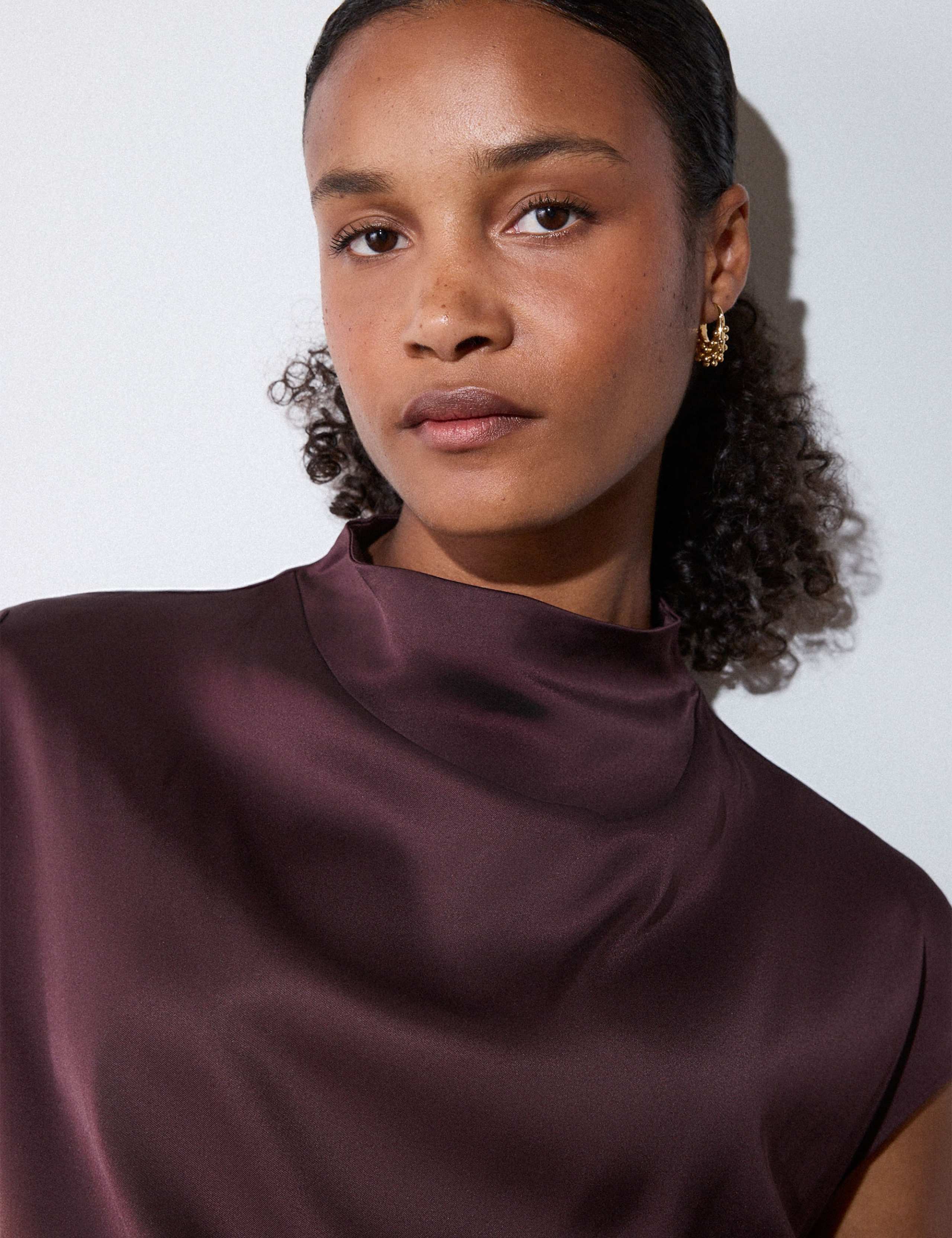 Satin Cowl Neck Blouse 5 of 5
