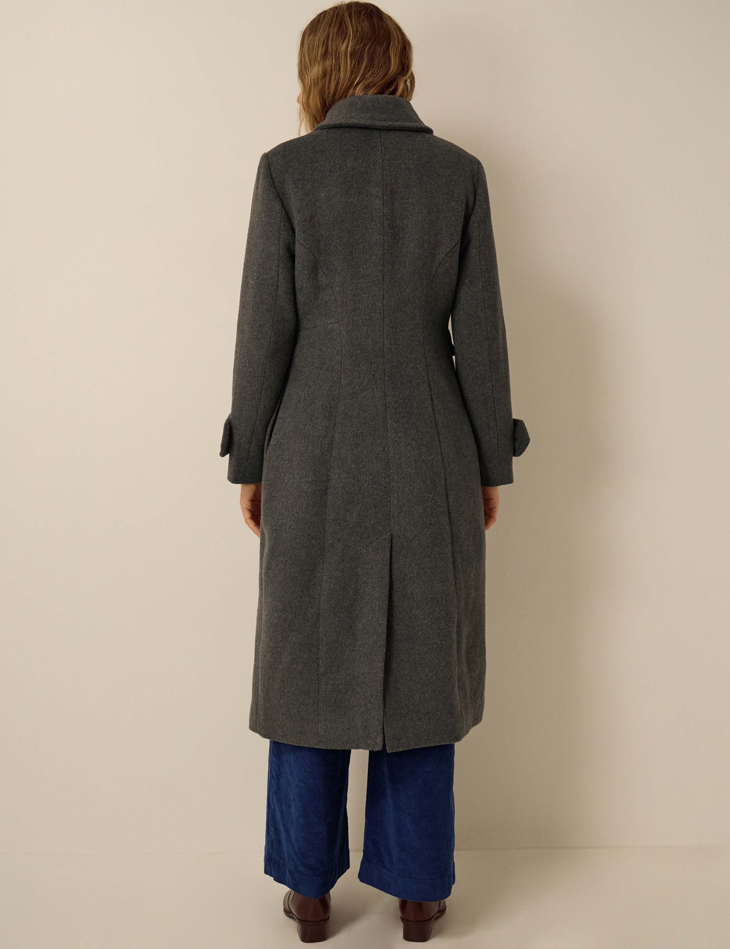 Collared Faux Fur Trim Coat 2 of 5