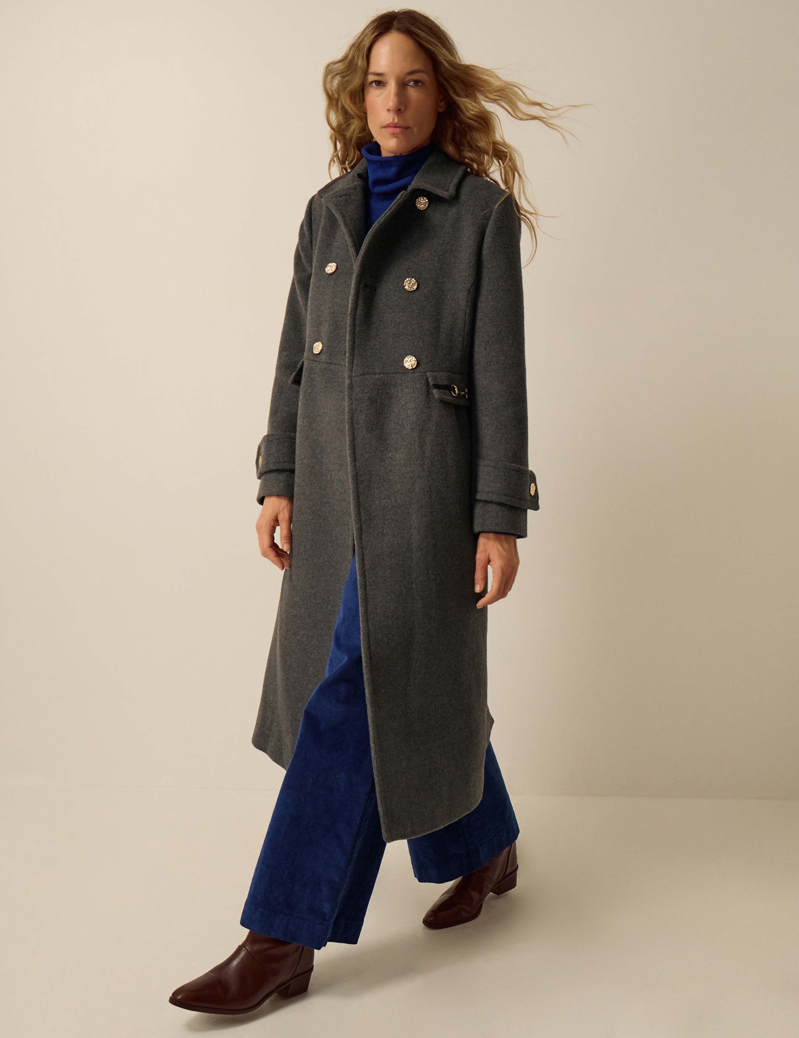 Collared Faux Fur Trim Coat 3 of 5