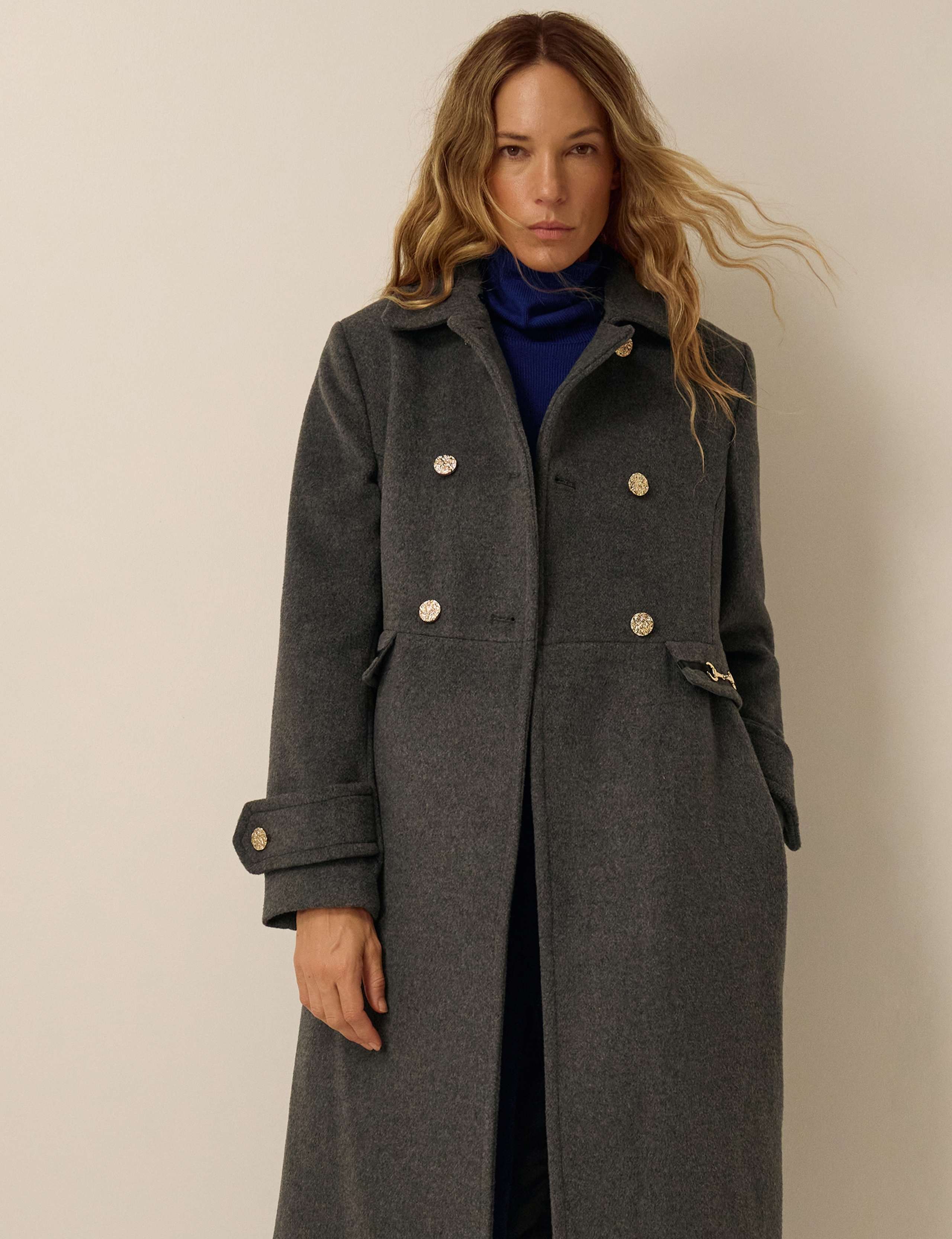 Collared Faux Fur Trim Coat 4 of 5
