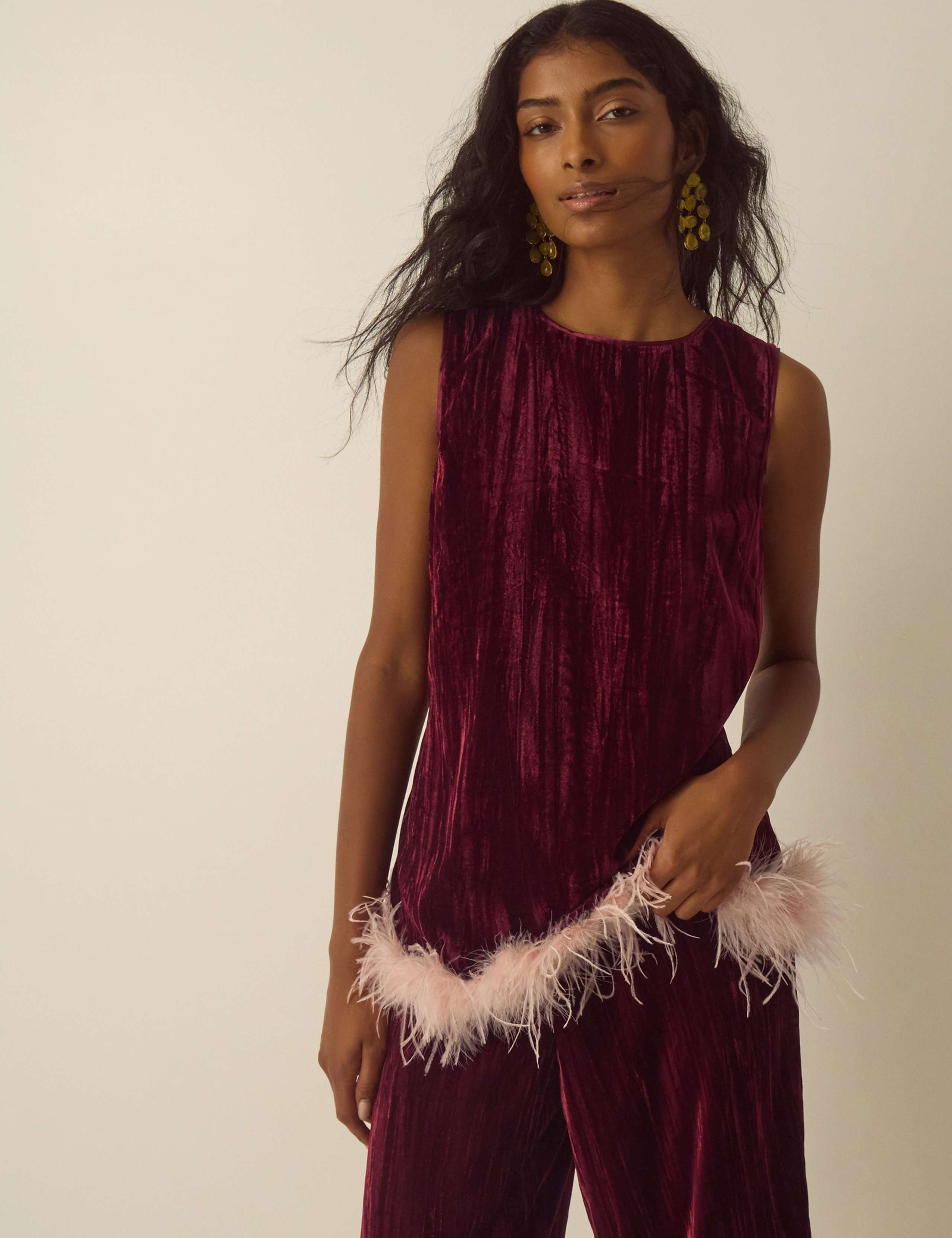 Velvet Scoop Neck Top 2 of 6