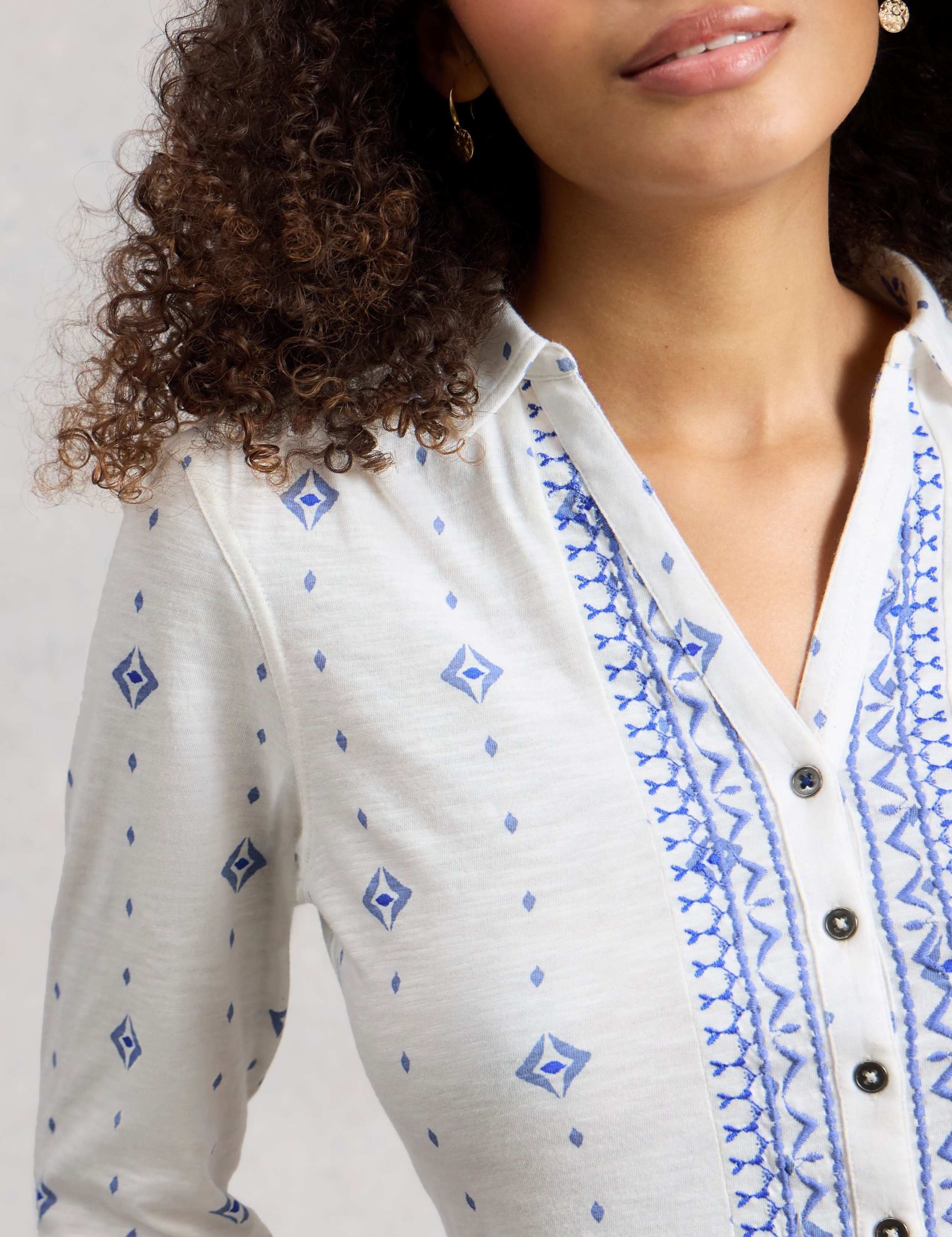 Pure Cotton Jersey Embroidered Shirt 4 of 6