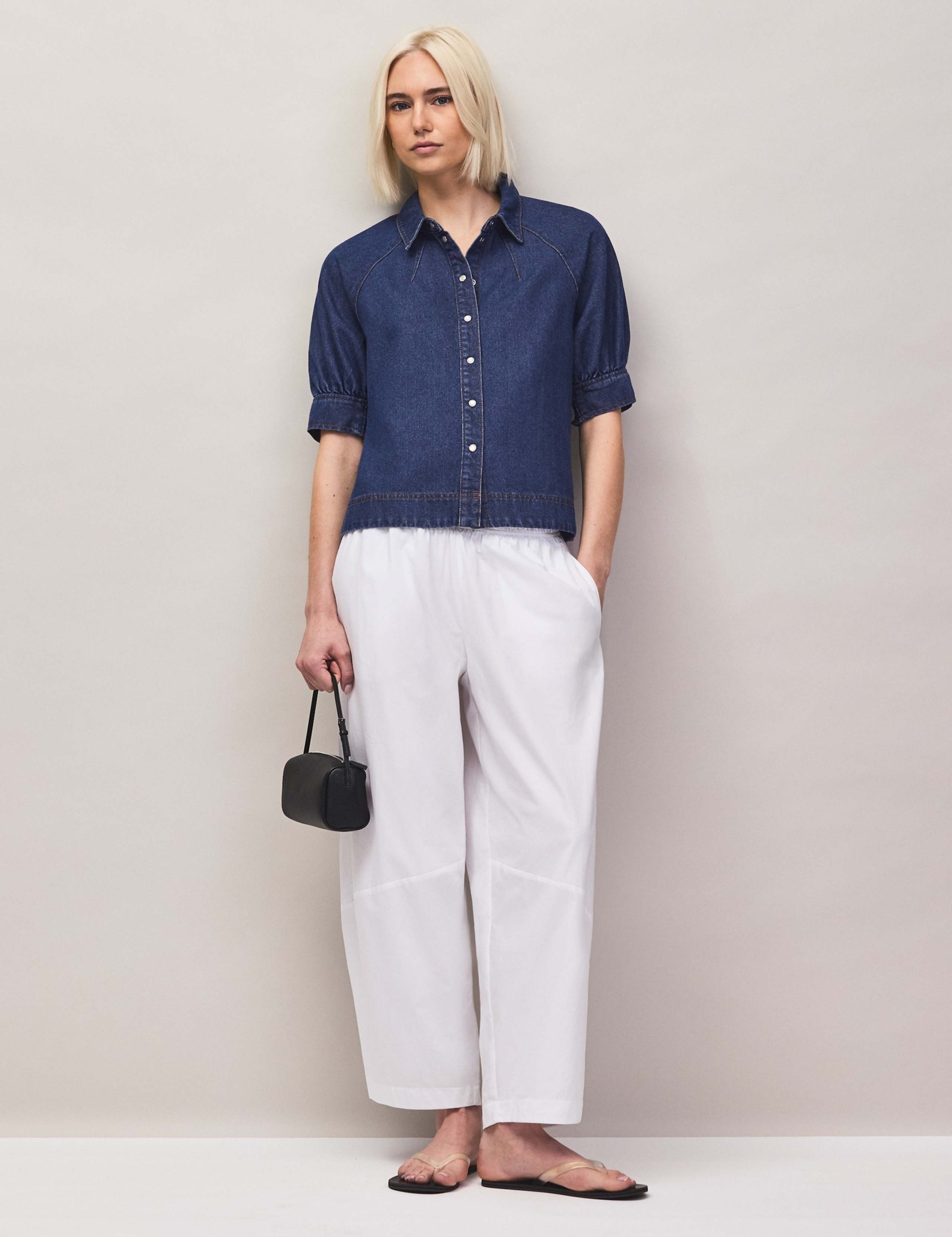 Denim Puff Sleeve Shirt 5 of 7