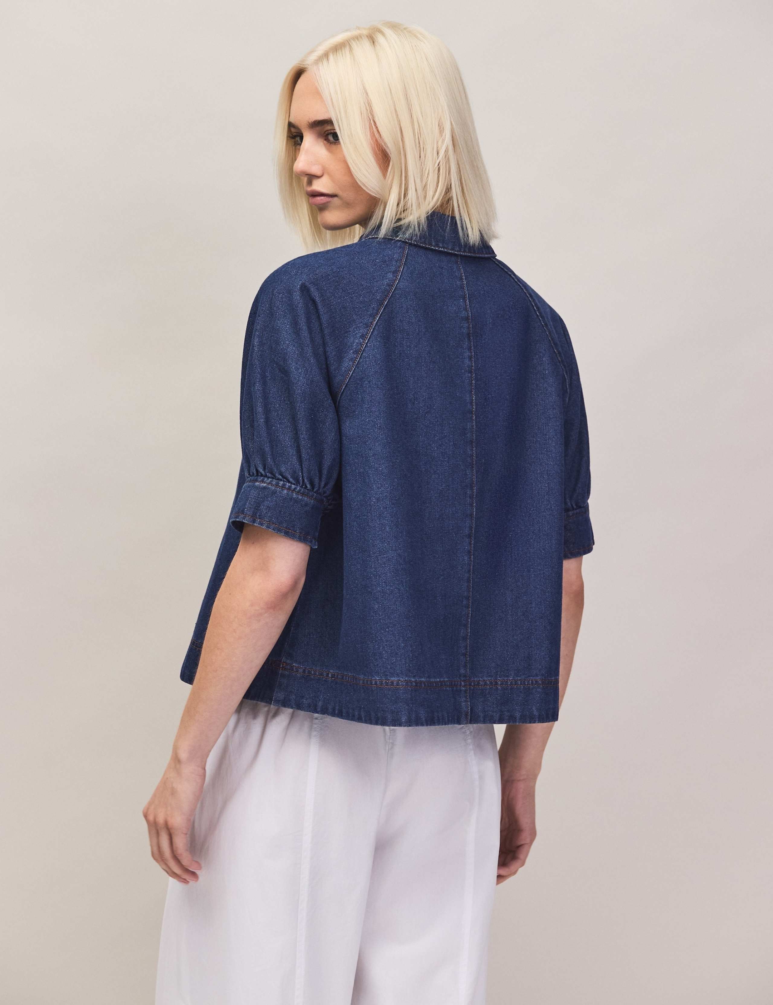 Denim Puff Sleeve Shirt 7 of 7