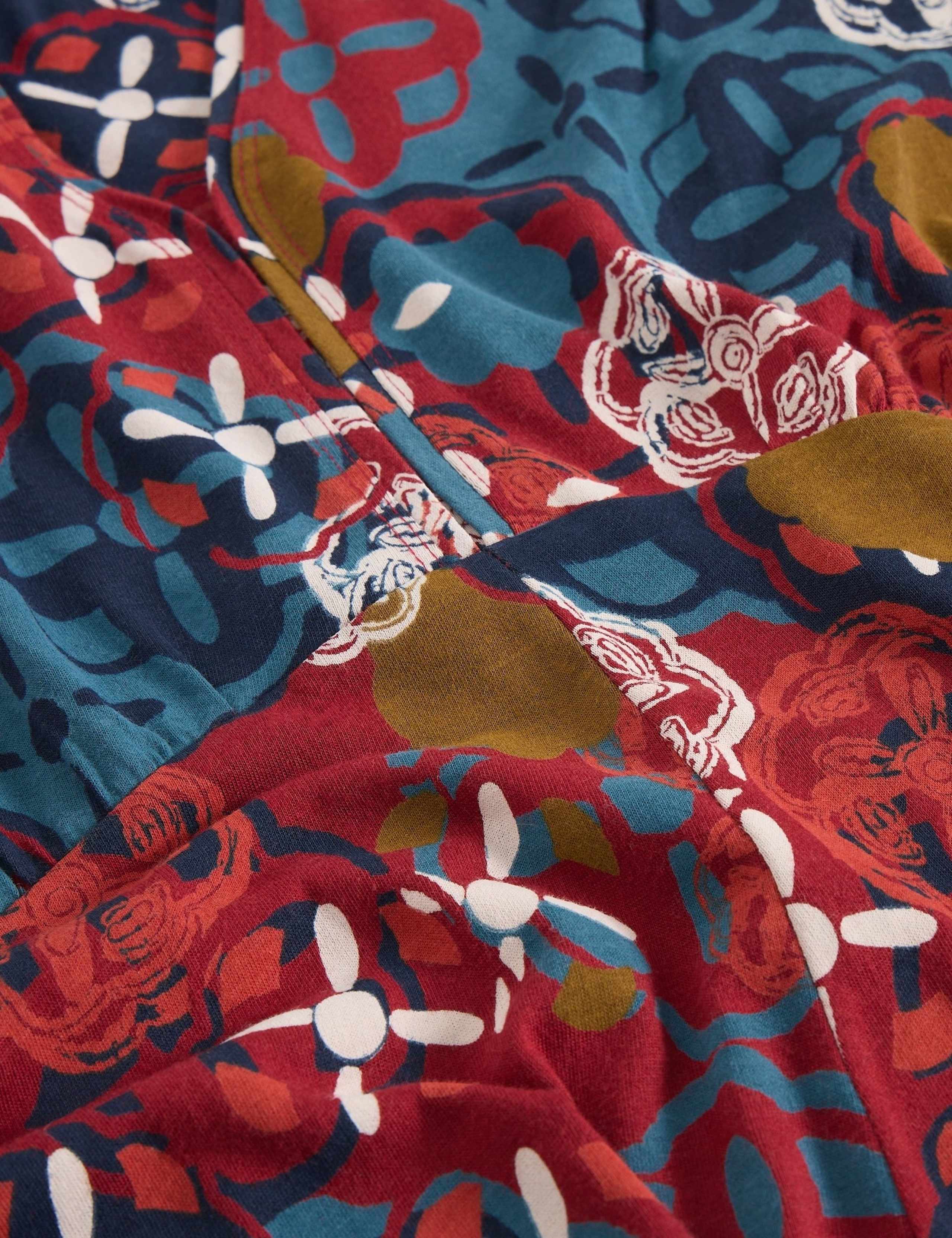 Cotton Blend Printed V-Neck Midi Tea Dress 5 of 6