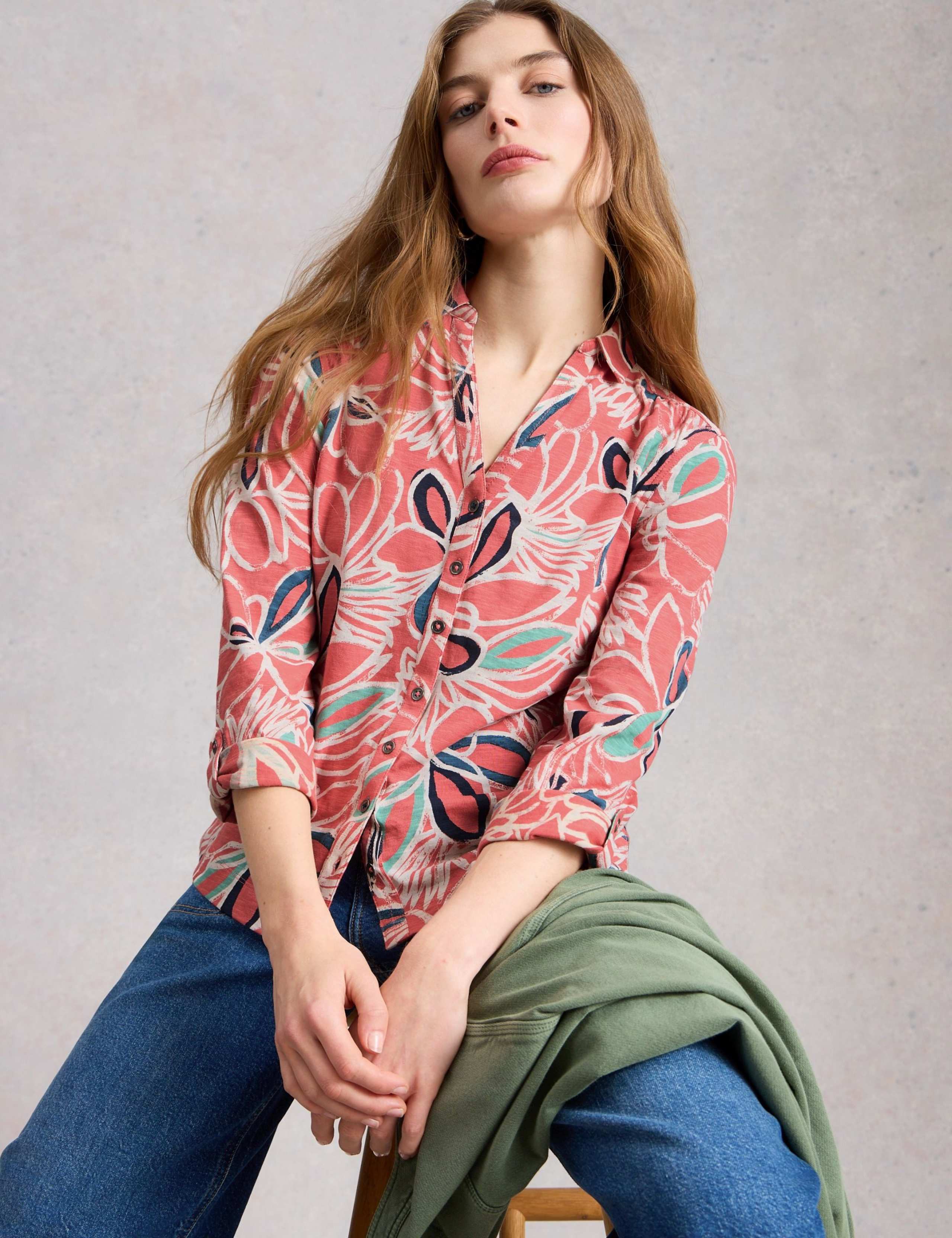 Pure Cotton Jersey Floral Shirt 6 of 6