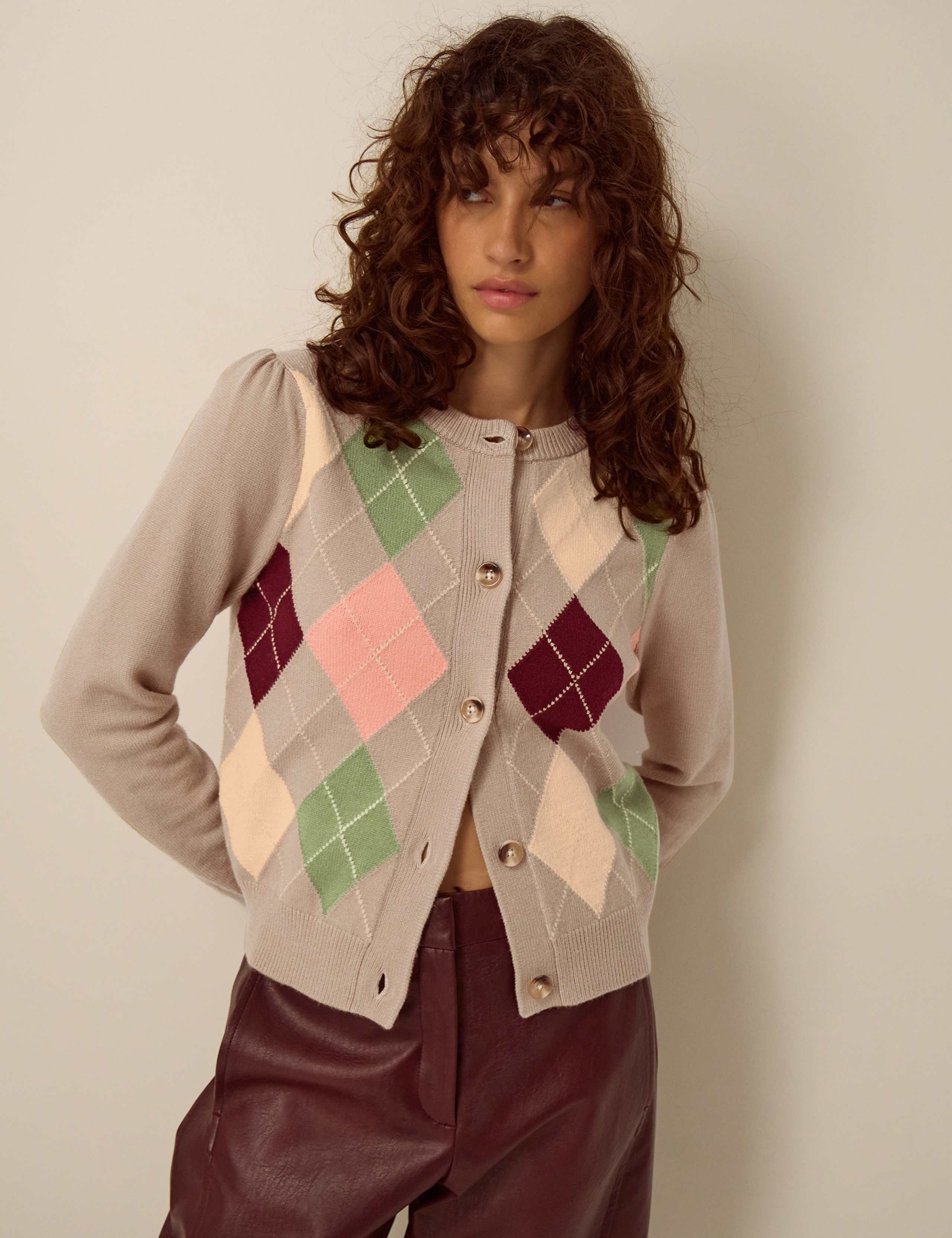 Argyle Button Front Cardigan 1 of 4