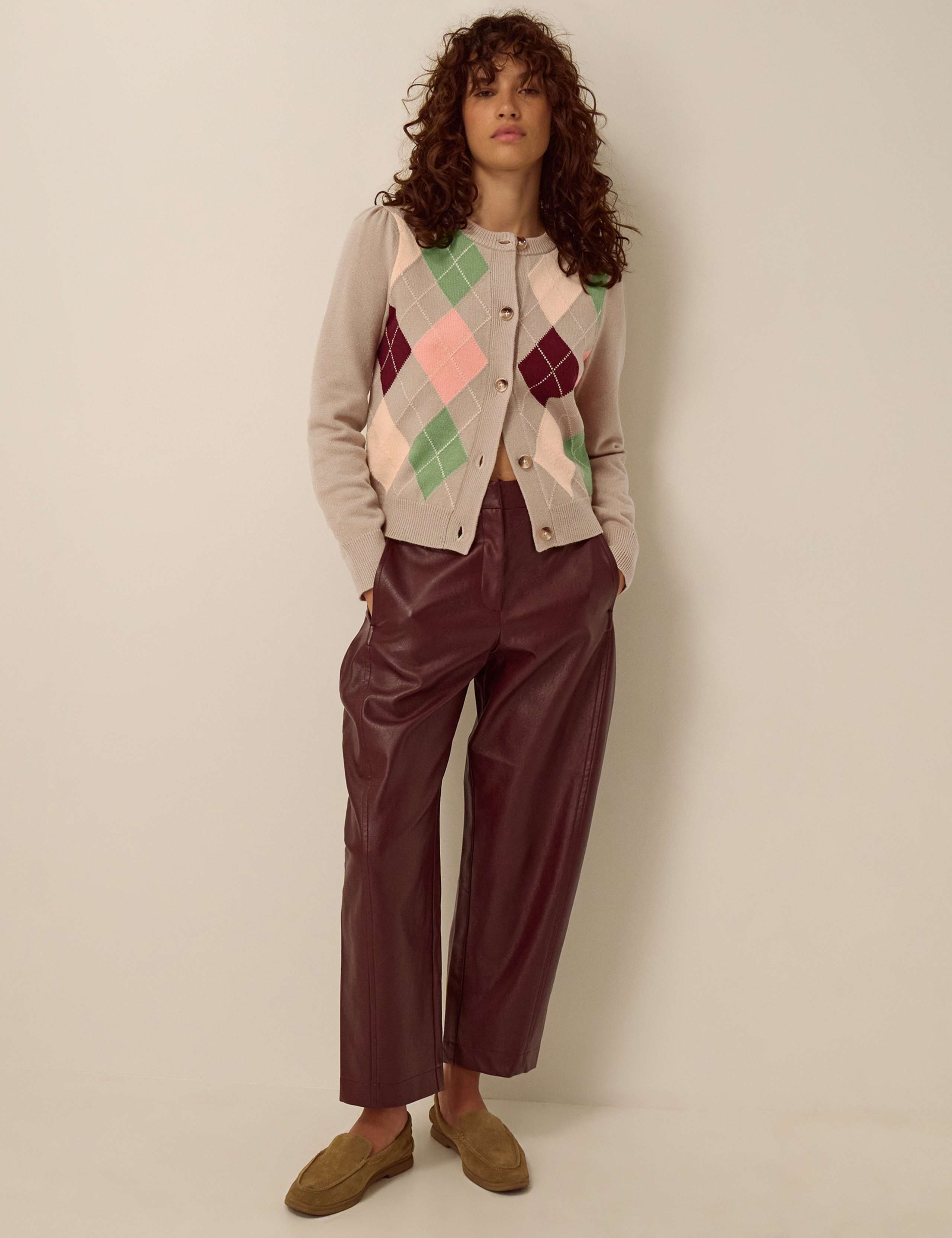 Argyle Button Front Cardigan 2 of 4
