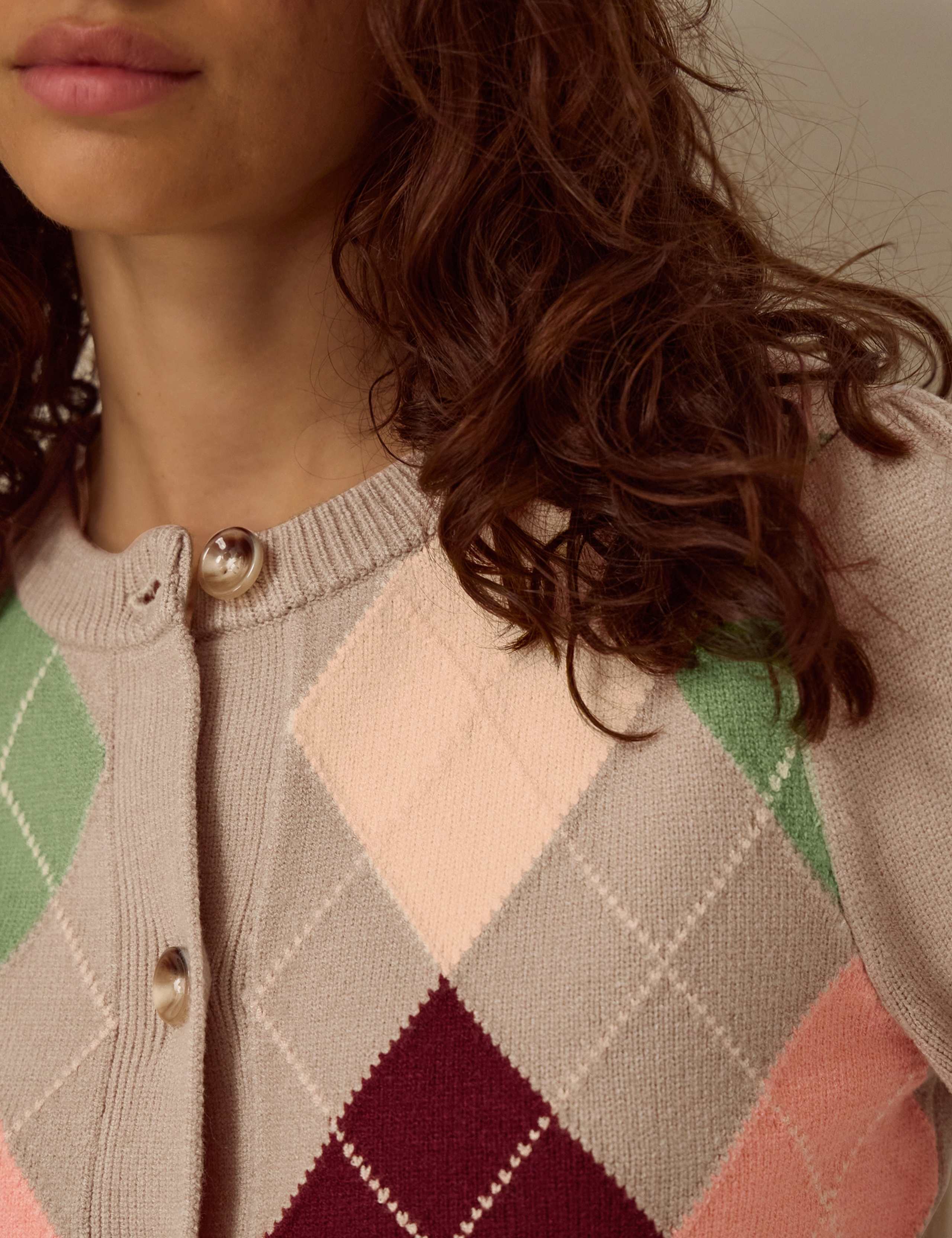 Argyle Button Front Cardigan 4 of 4