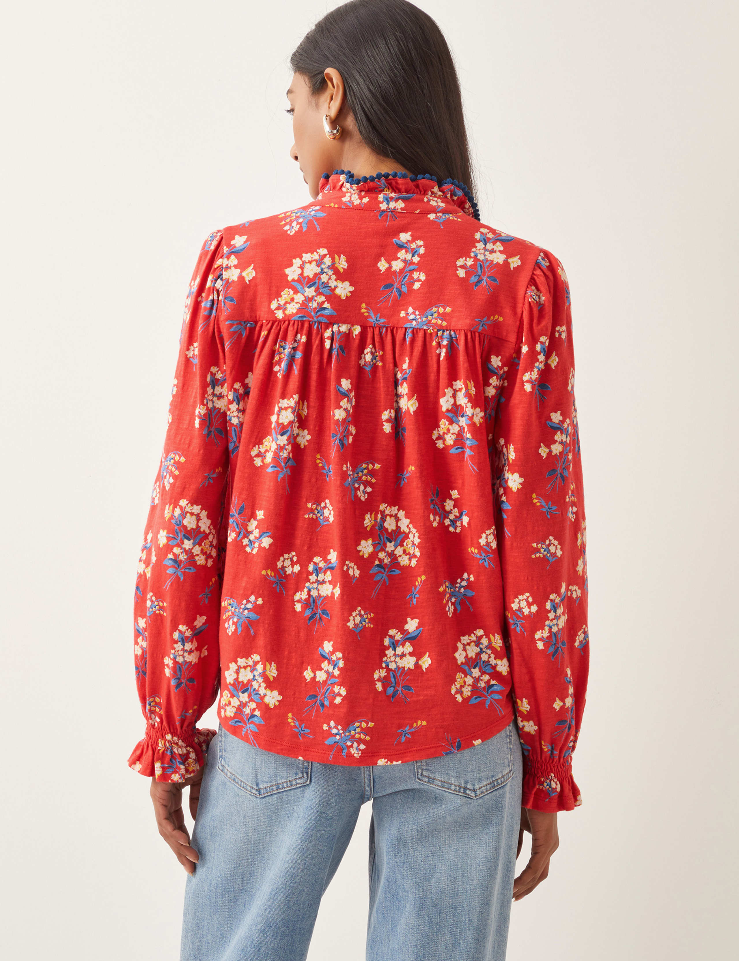 Pure Cotton Floral Frill Detail Shirt 4 of 4