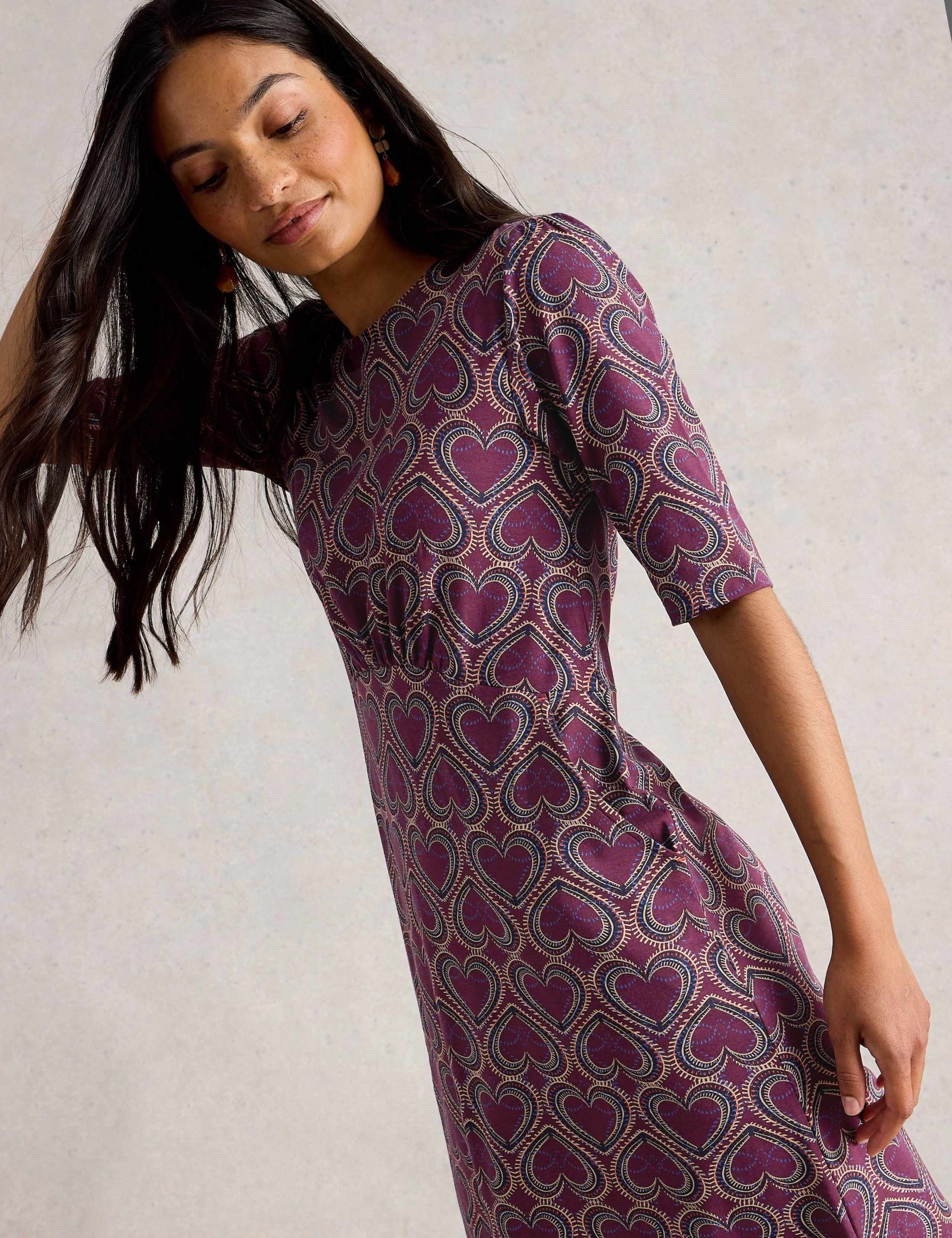 Cotton Blend Geometric Waisted Dress 5 of 6