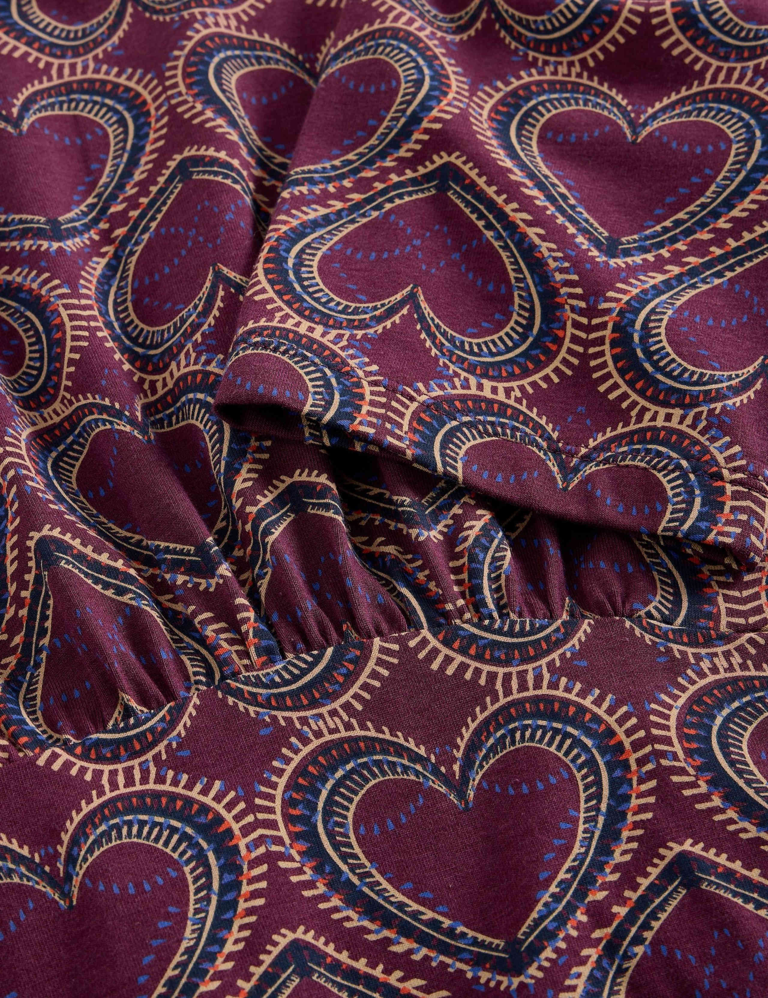 Jersey Heart Print Knee-Length Dress 6 of 6