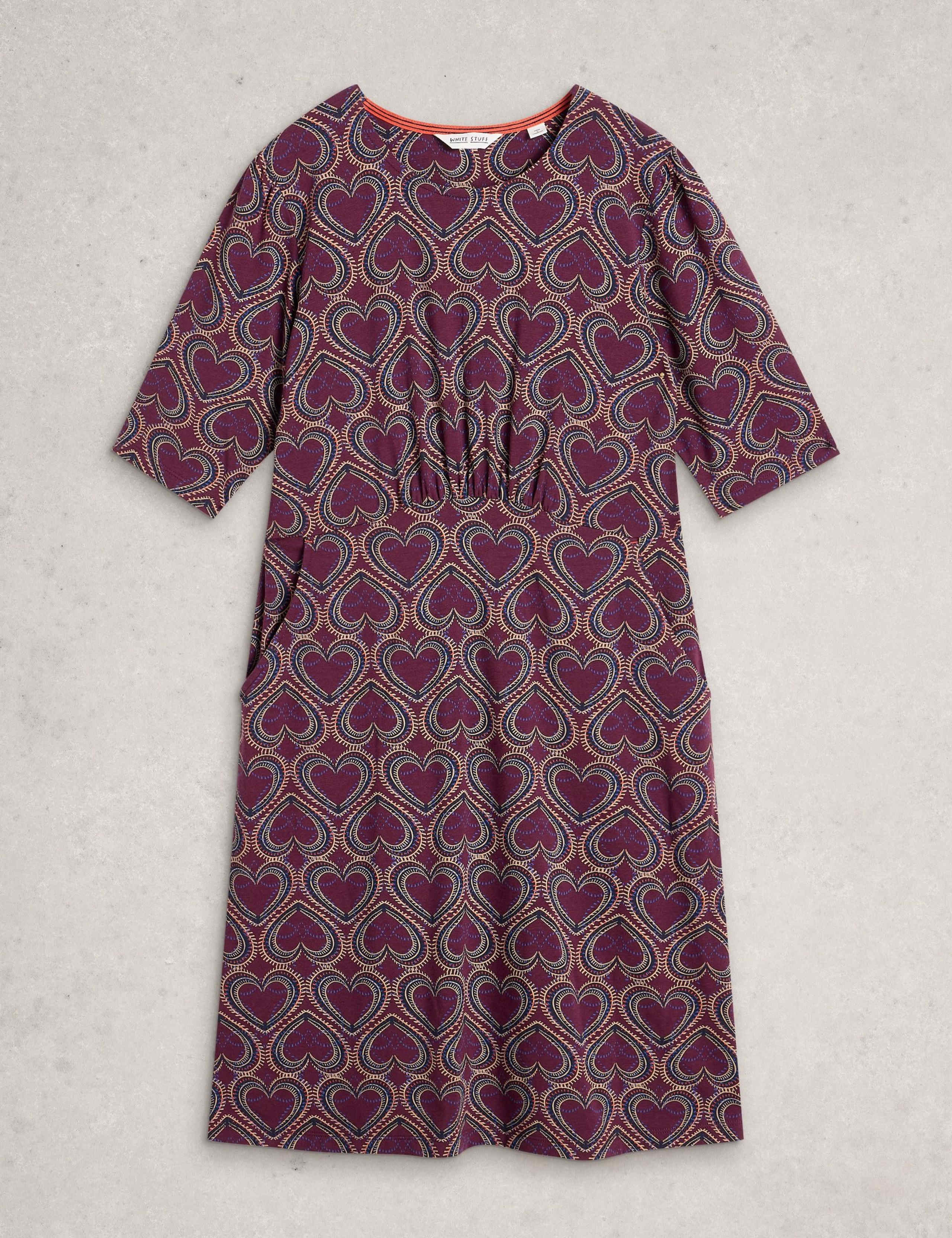 Cotton Blend Geometric Waisted Dress 2 of 6