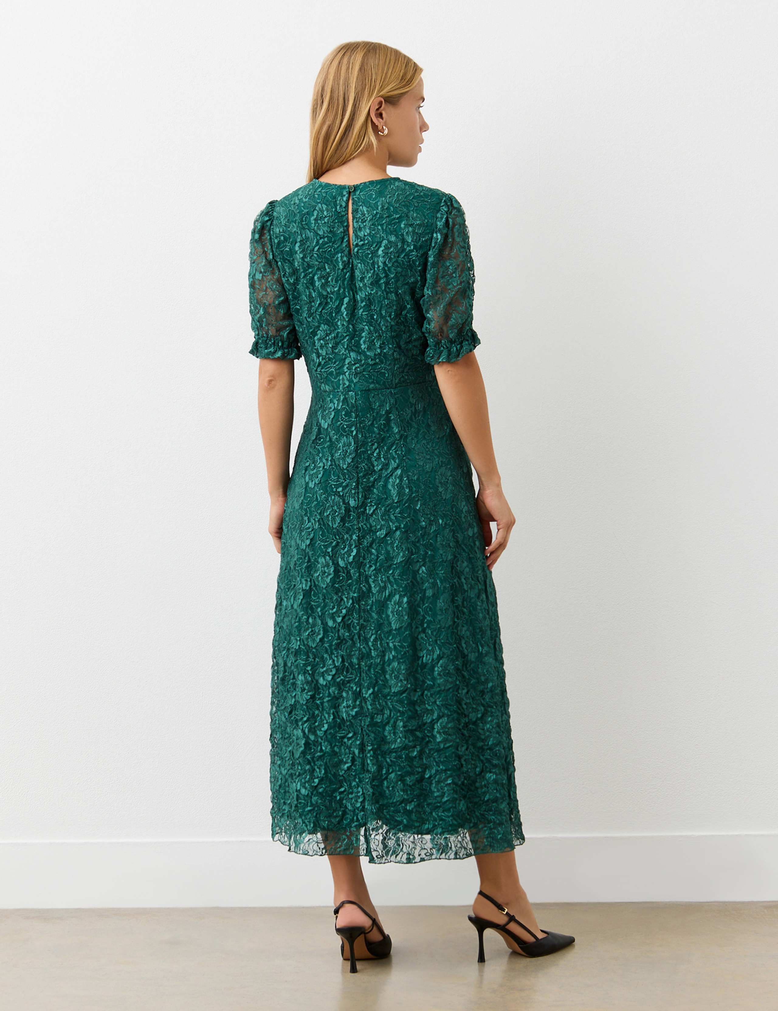 Mela Lace Short Sleeve Midi Tea Dress 2 of 4