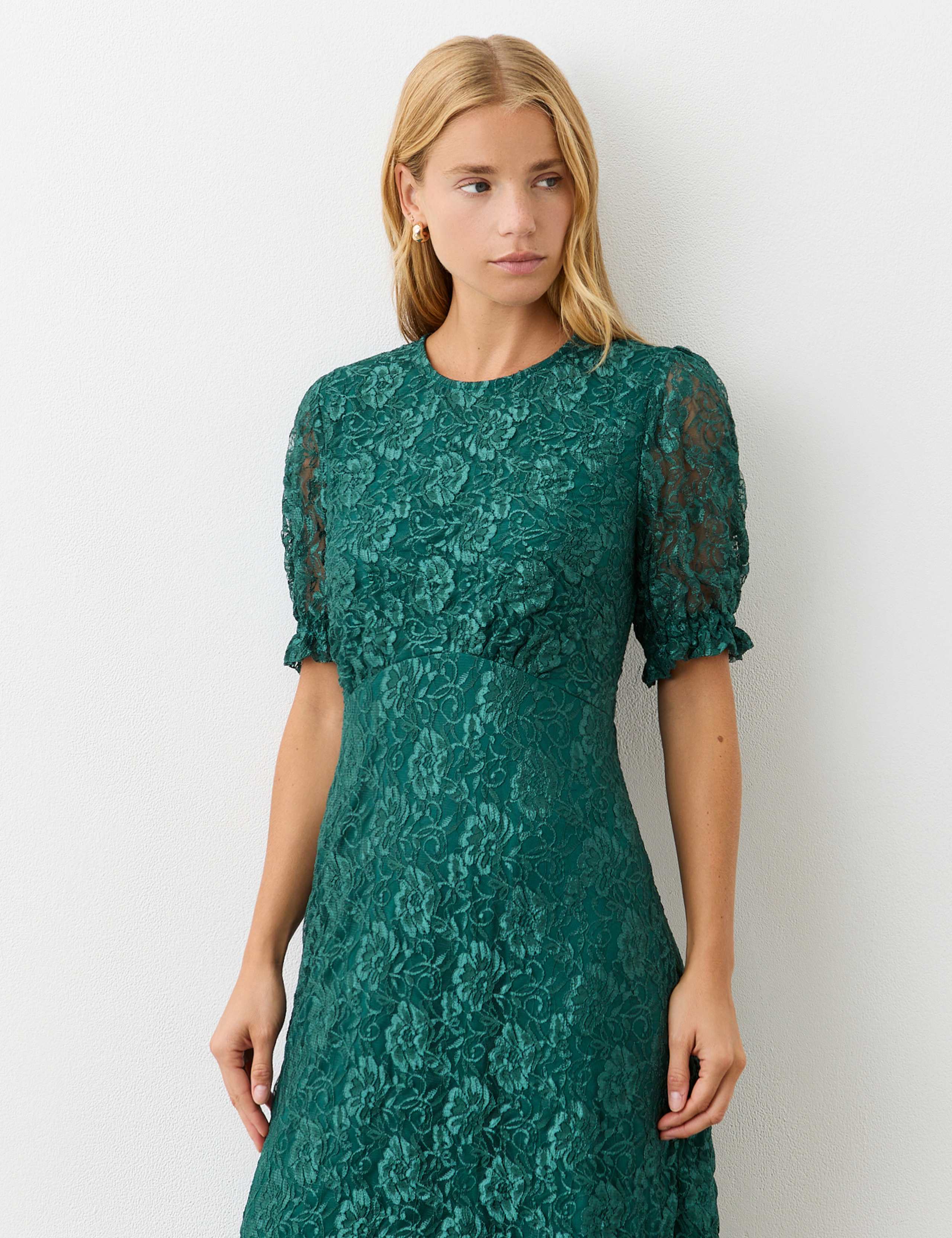 Mela Lace Short Sleeve Midi Tea Dress 3 of 4