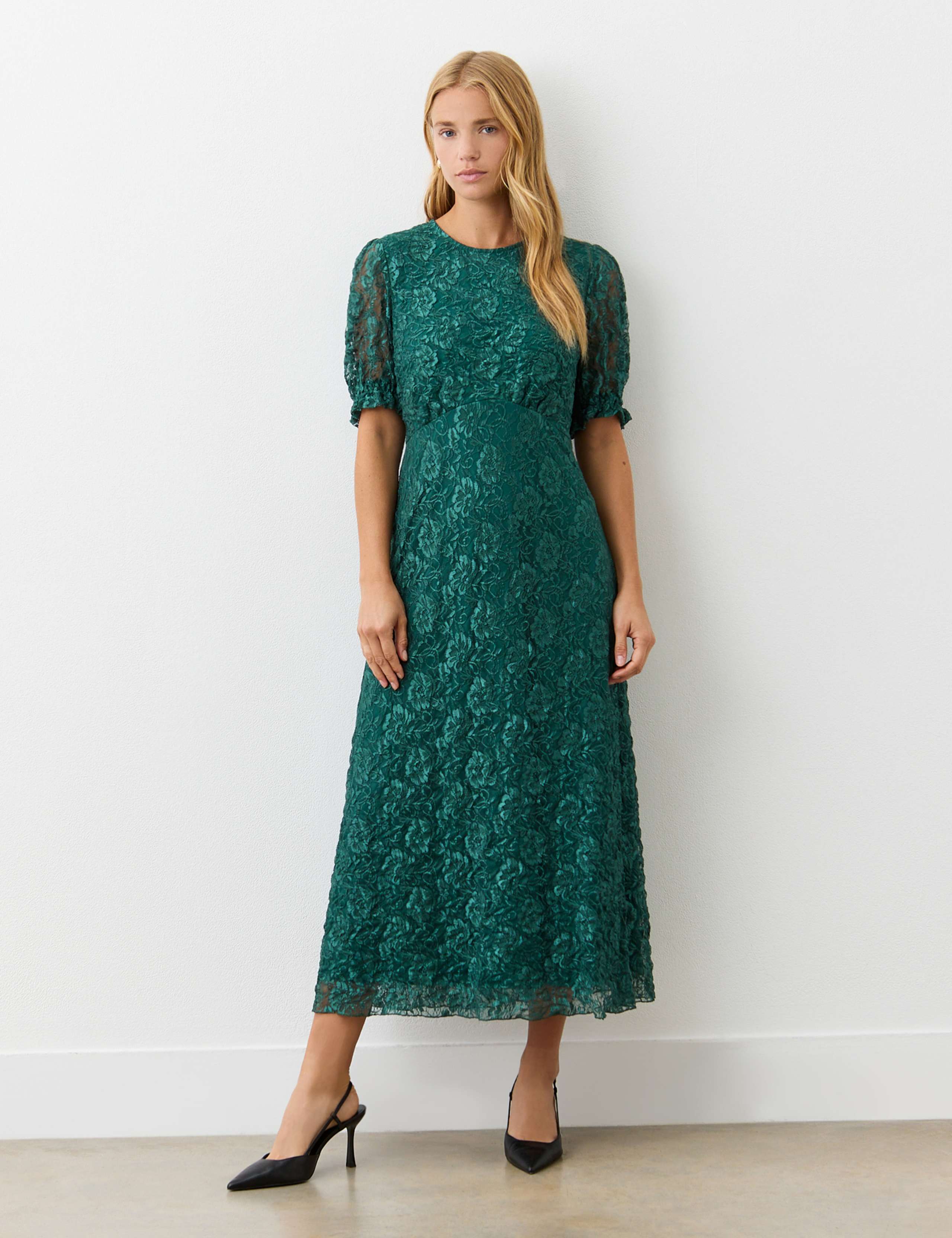 Mela Lace Short Sleeve Midi Tea Dress 4 of 4