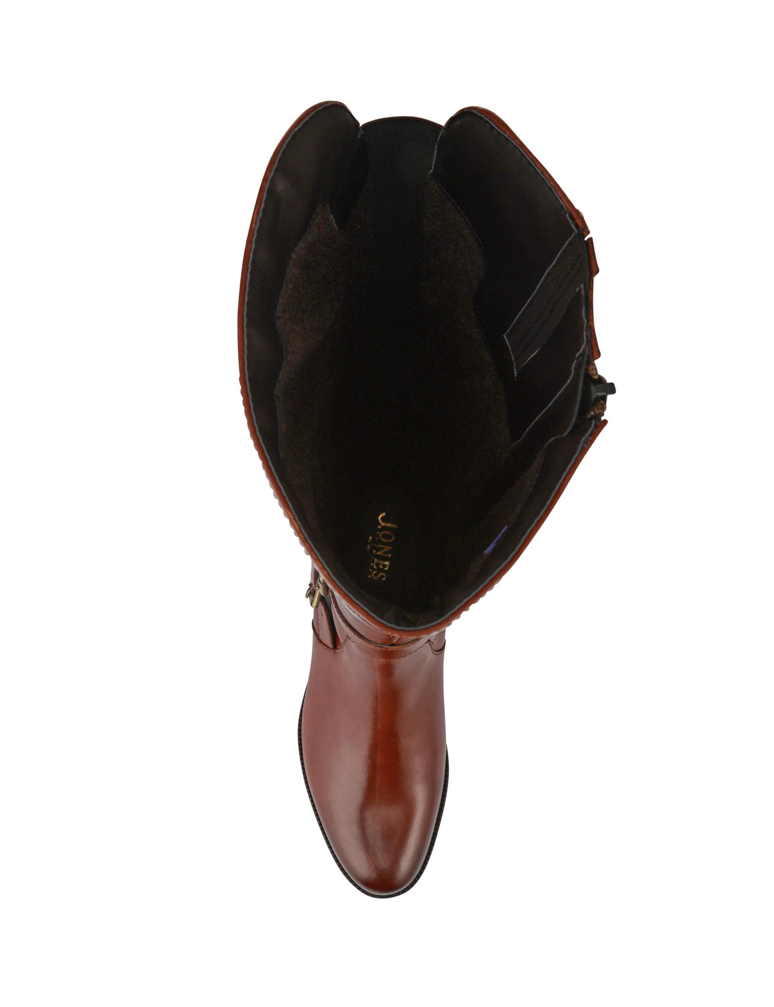 Leather Buckle Block Heel Knee High Boots 2 of 5