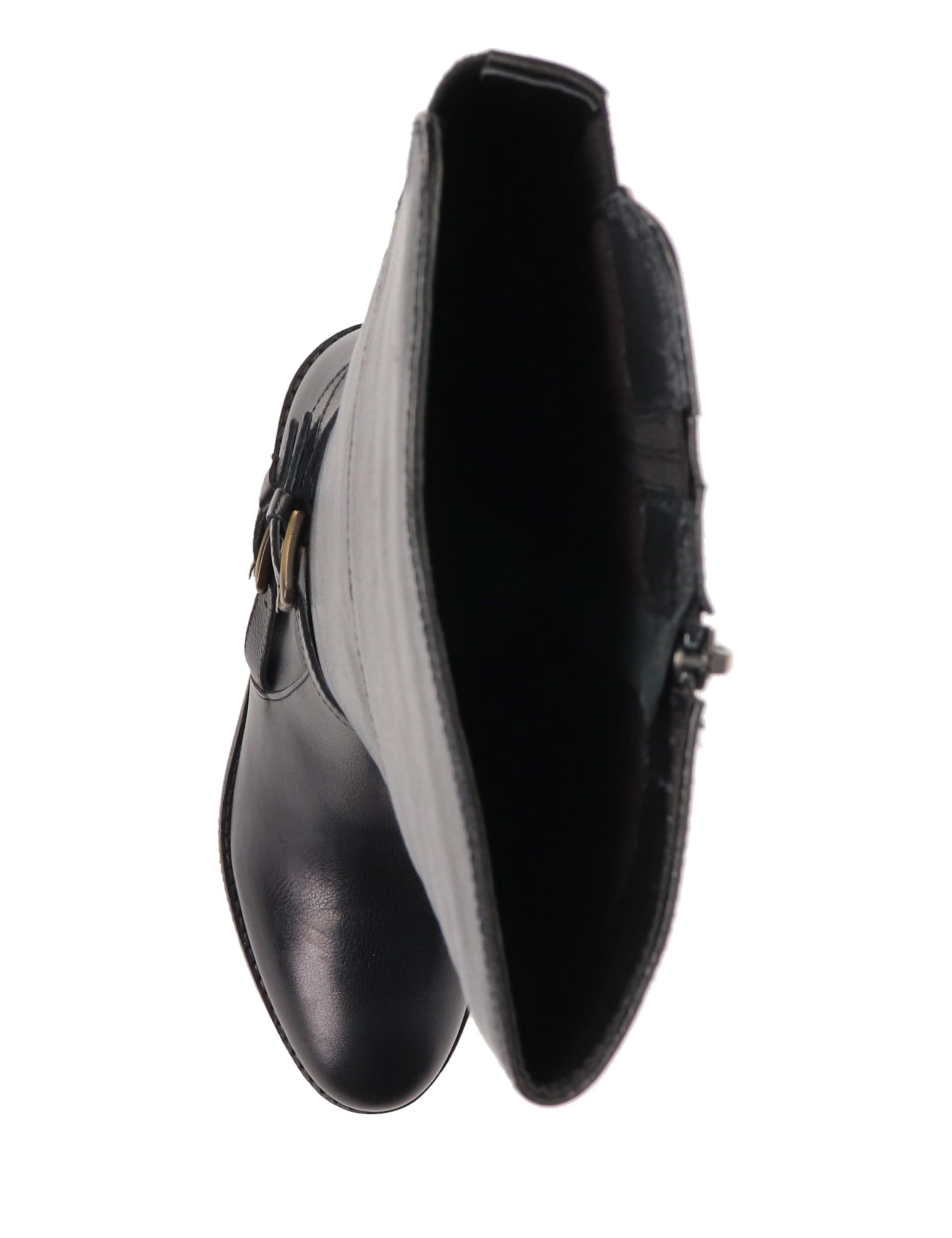 Leather Buckle Block Heel Knee High Boots 4 of 5