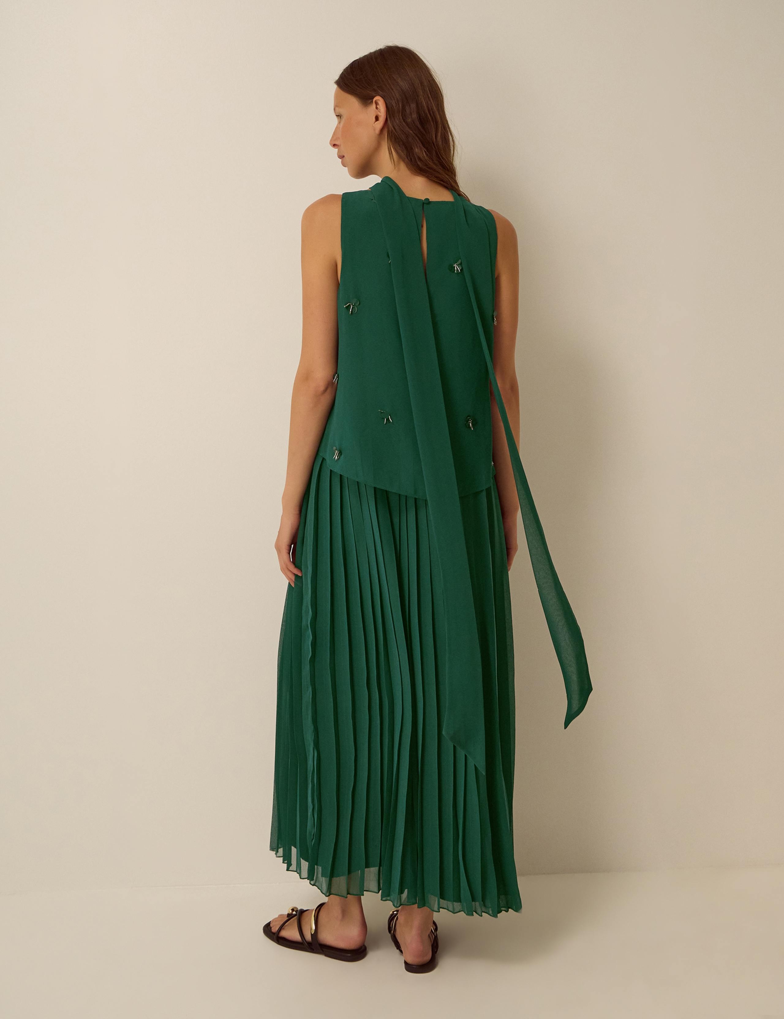 Embellished Pleated Maxi Dress 2 of 5