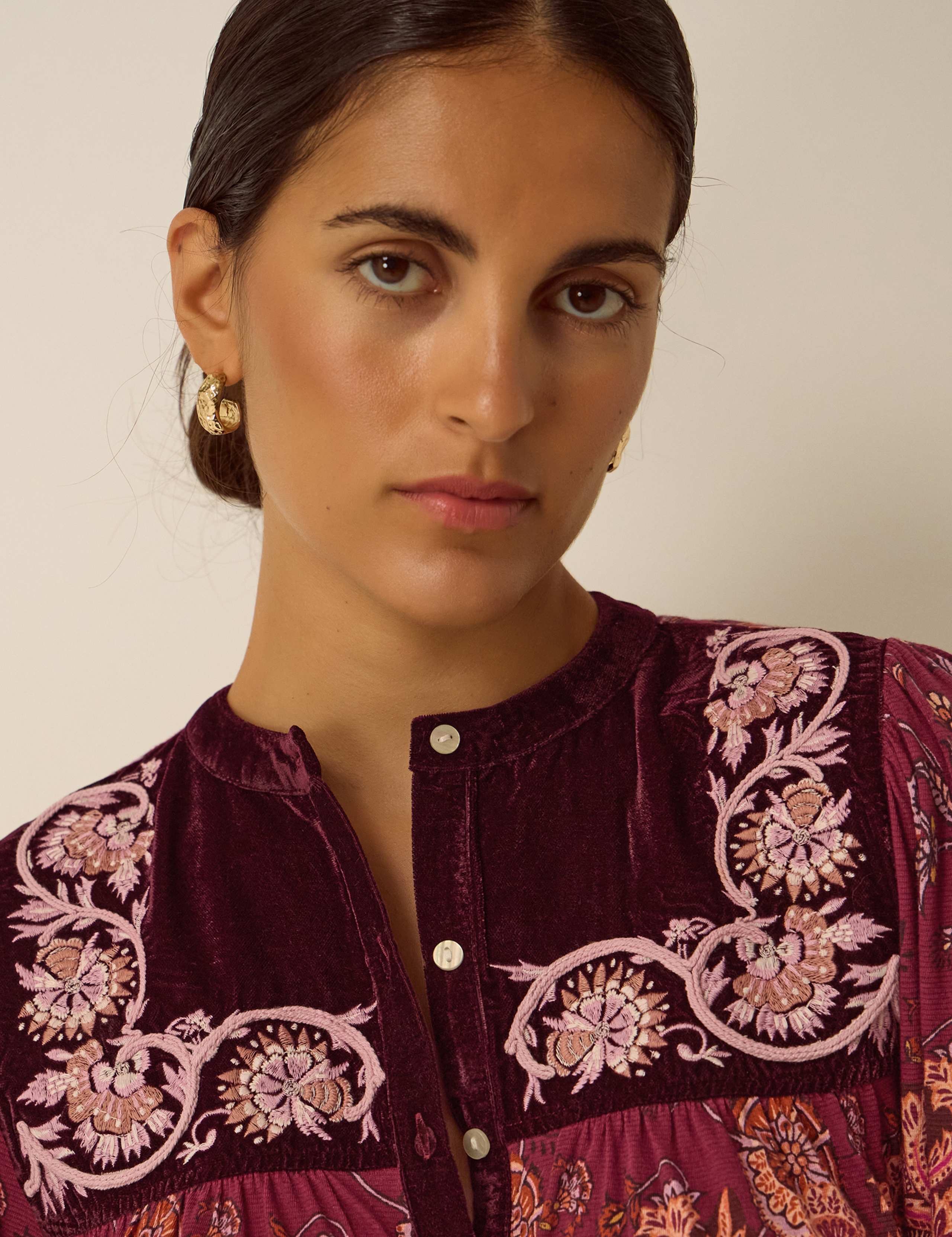 Cotton Rich Printed V Neck Shirt 4 of 4