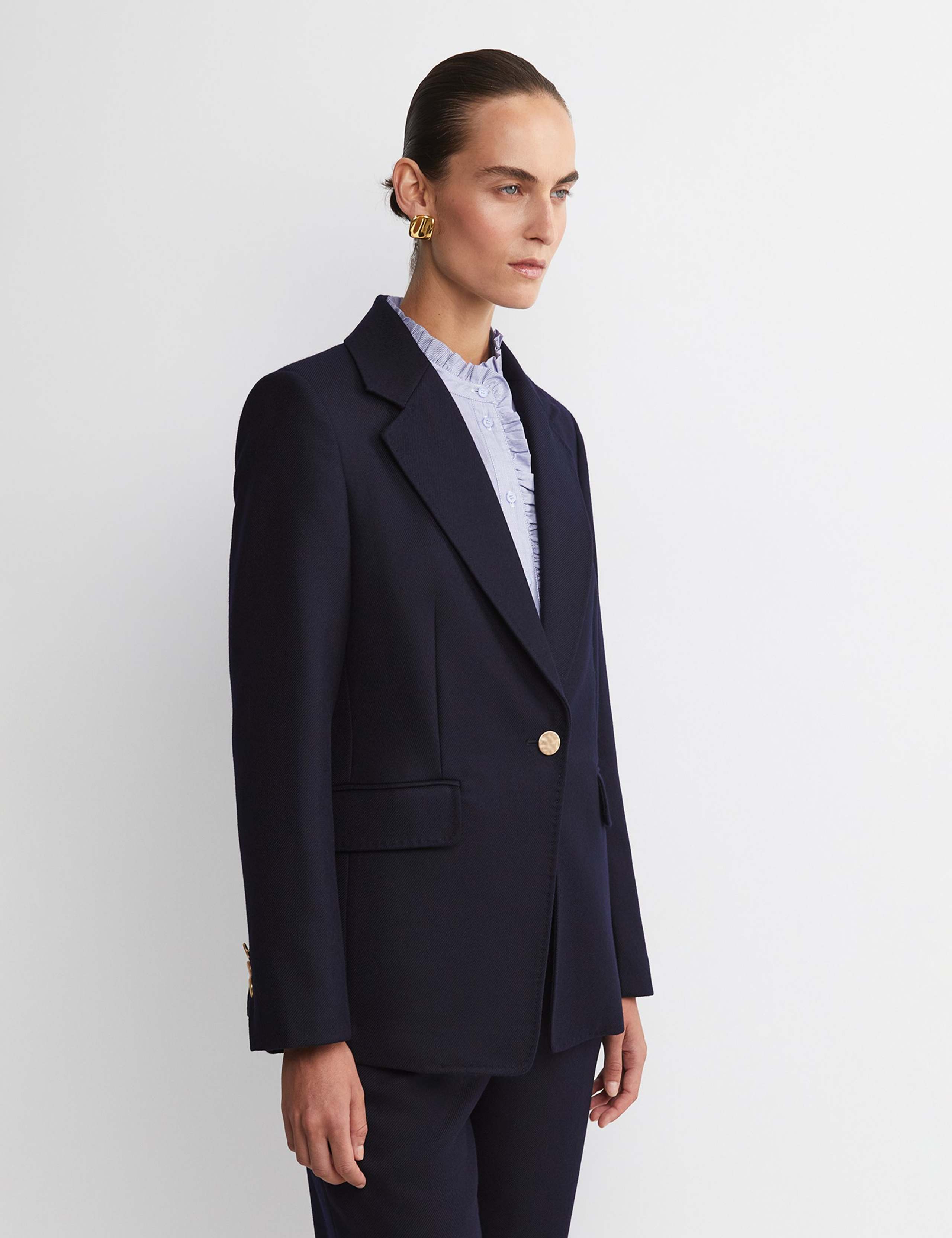 Wool Rich Tailored Single Breasted Blazer 2 of 6