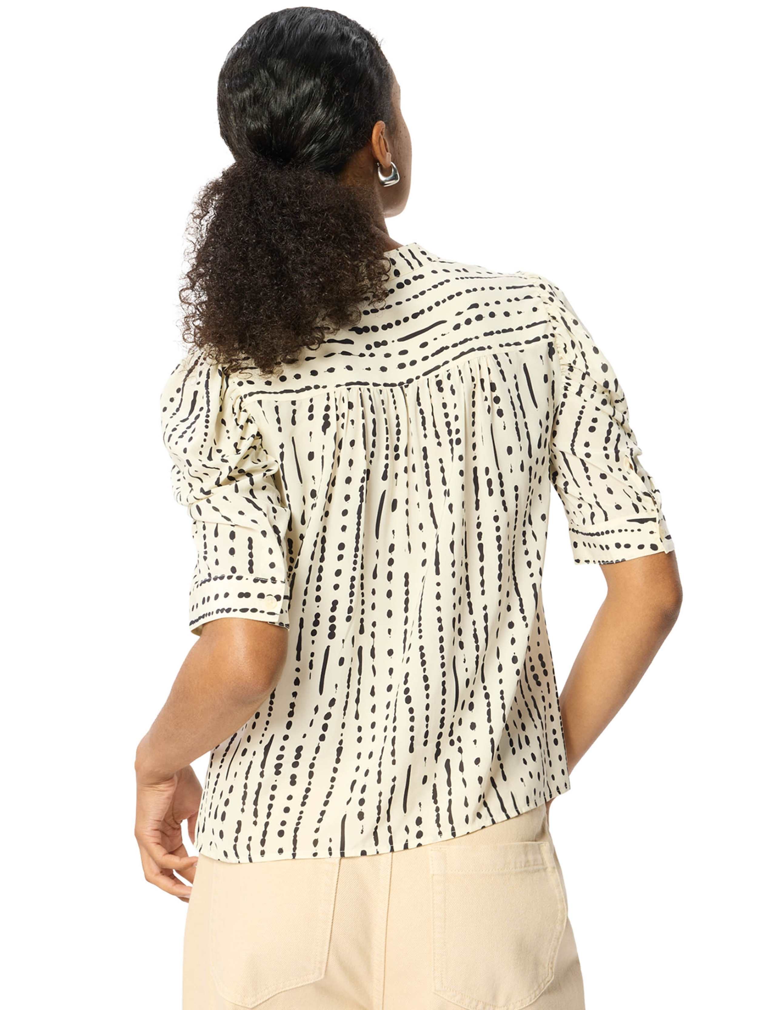 Polka Dot Print V-Neck Puff Sleeve Blouse 7 of 7
