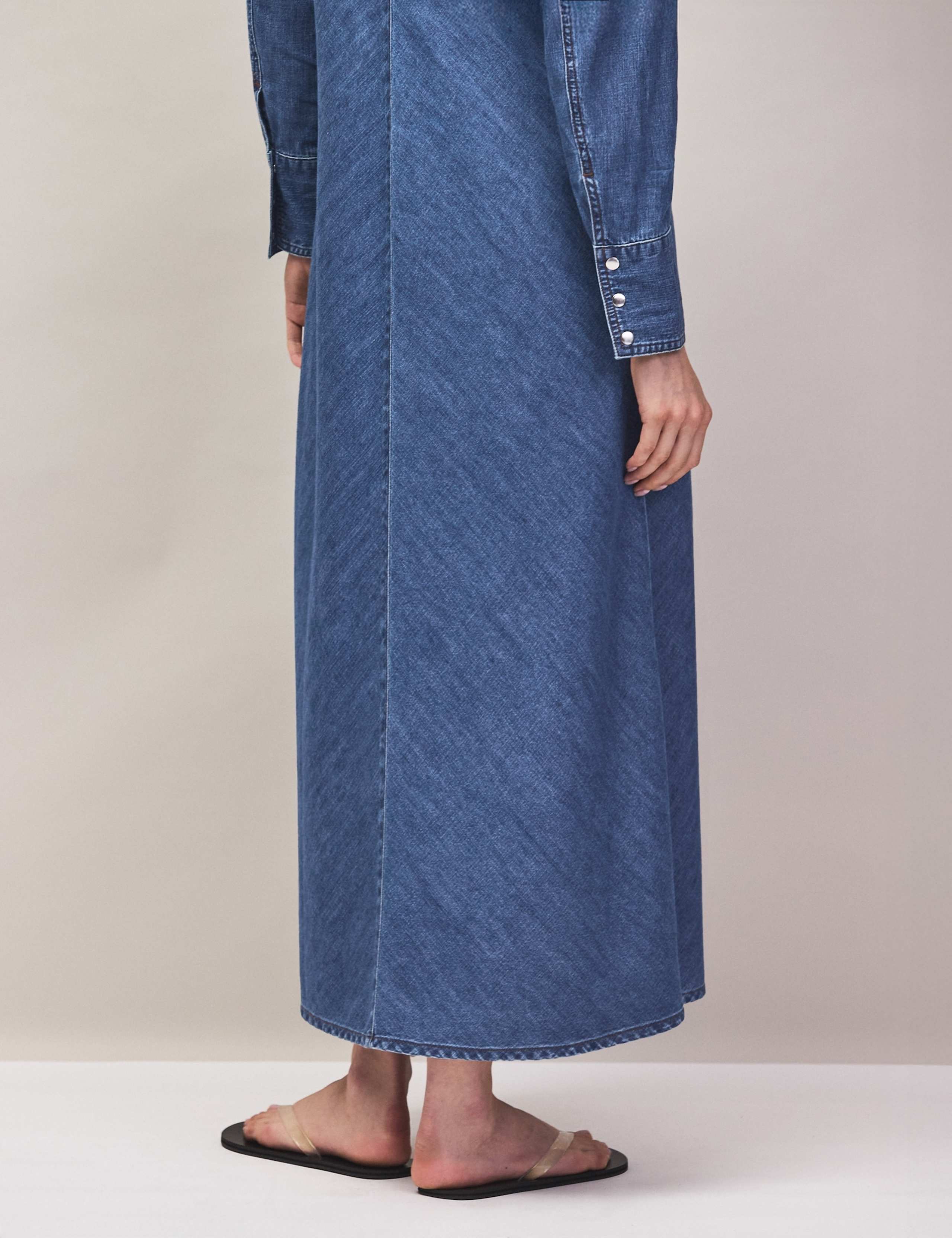 Denim Maxi Shirt Dress 4 of 7
