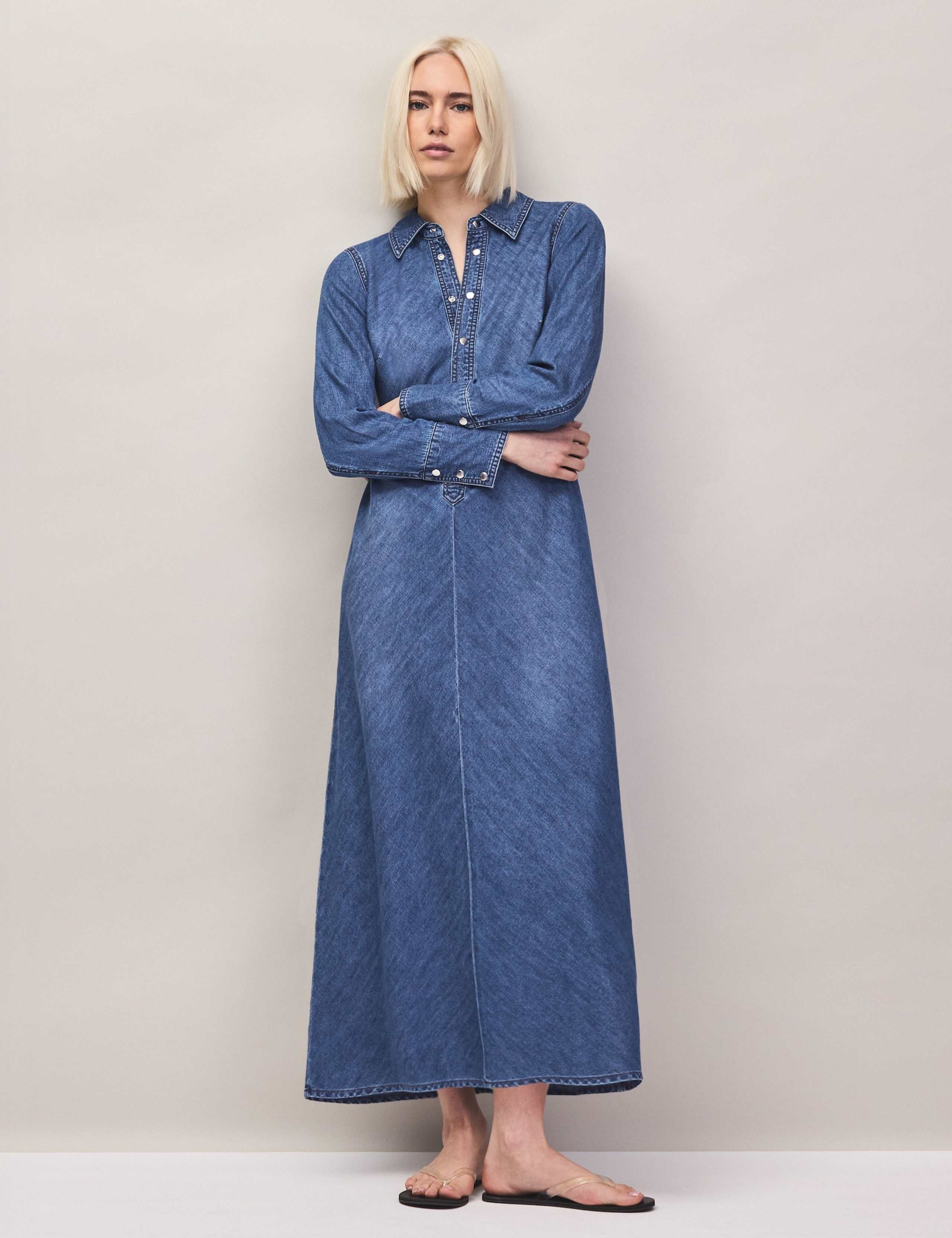 Denim Maxi Shirt Dress 5 of 7