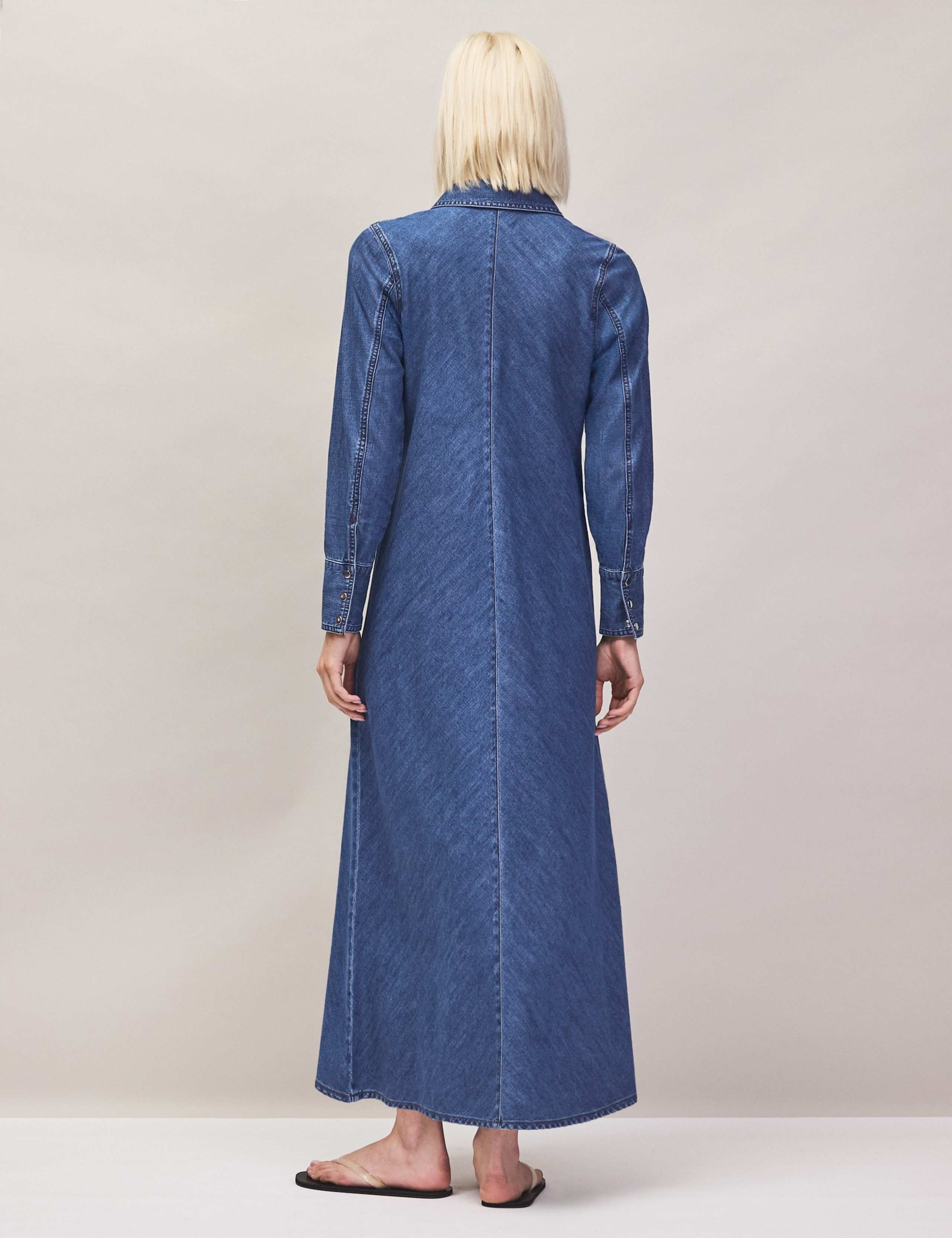 Denim Maxi Shirt Dress 7 of 7