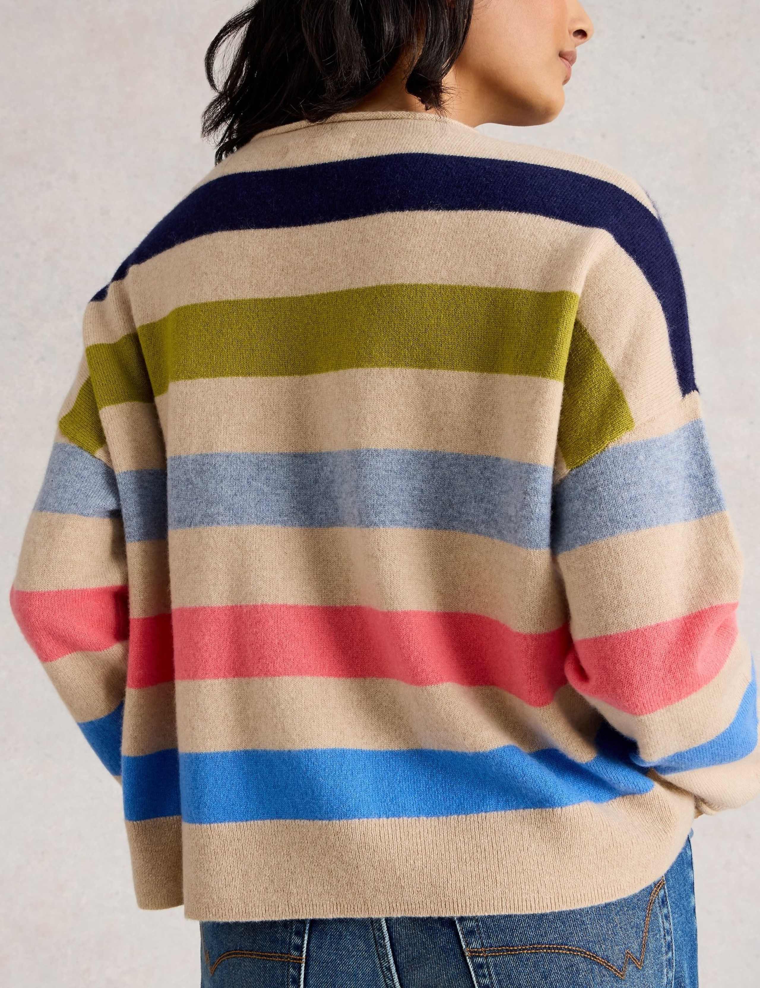 Pure Cashmere Striped Jumper 4 of 6