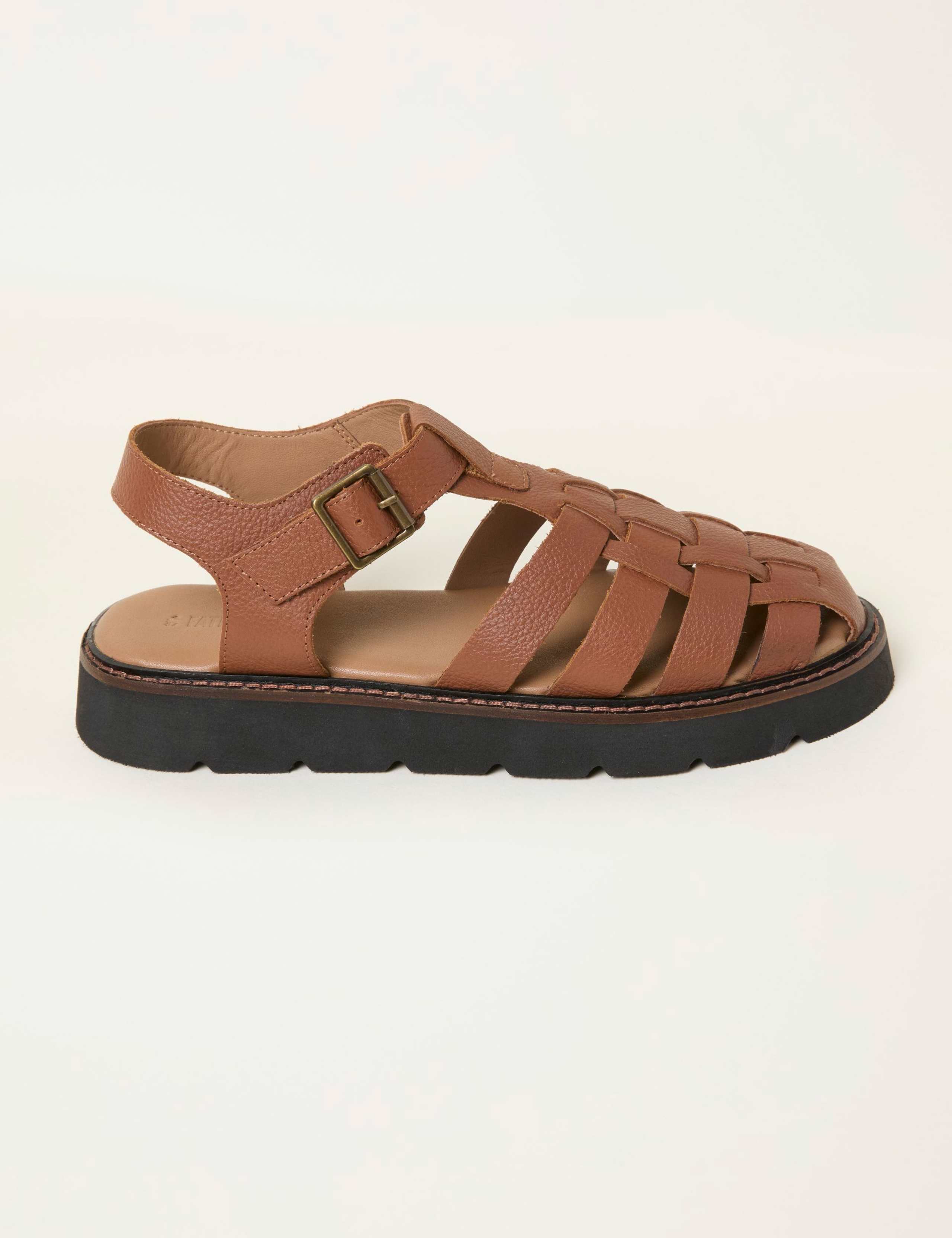 Leather Buckle Flat Gladiator Sandals 2 of 3