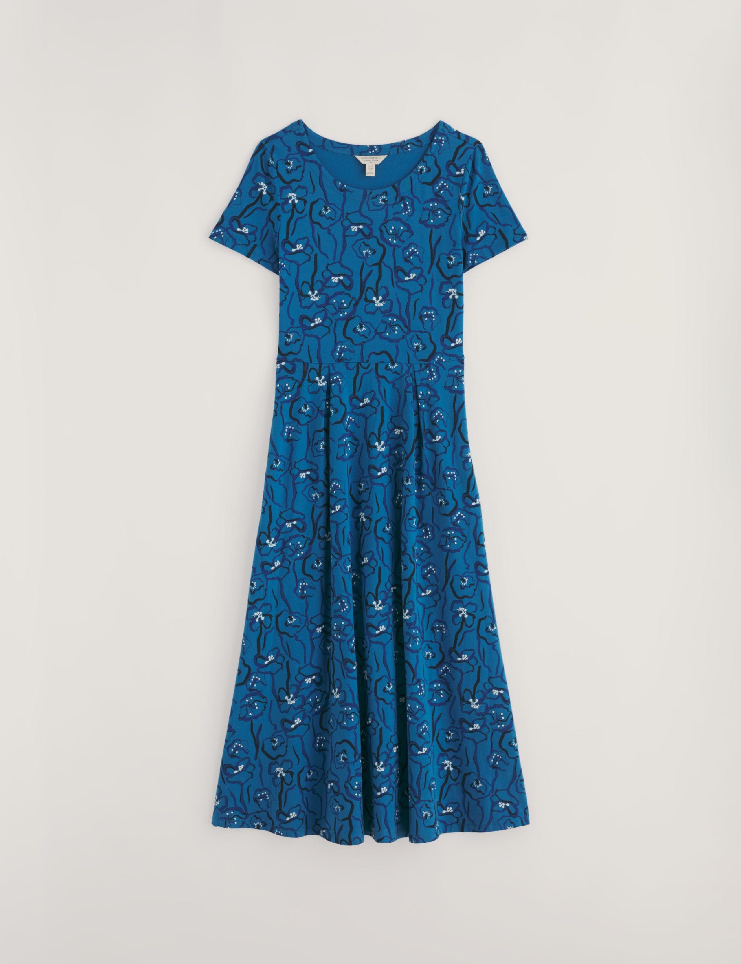 Cotton Rich Floral Midi Waisted Dress 2 of 5