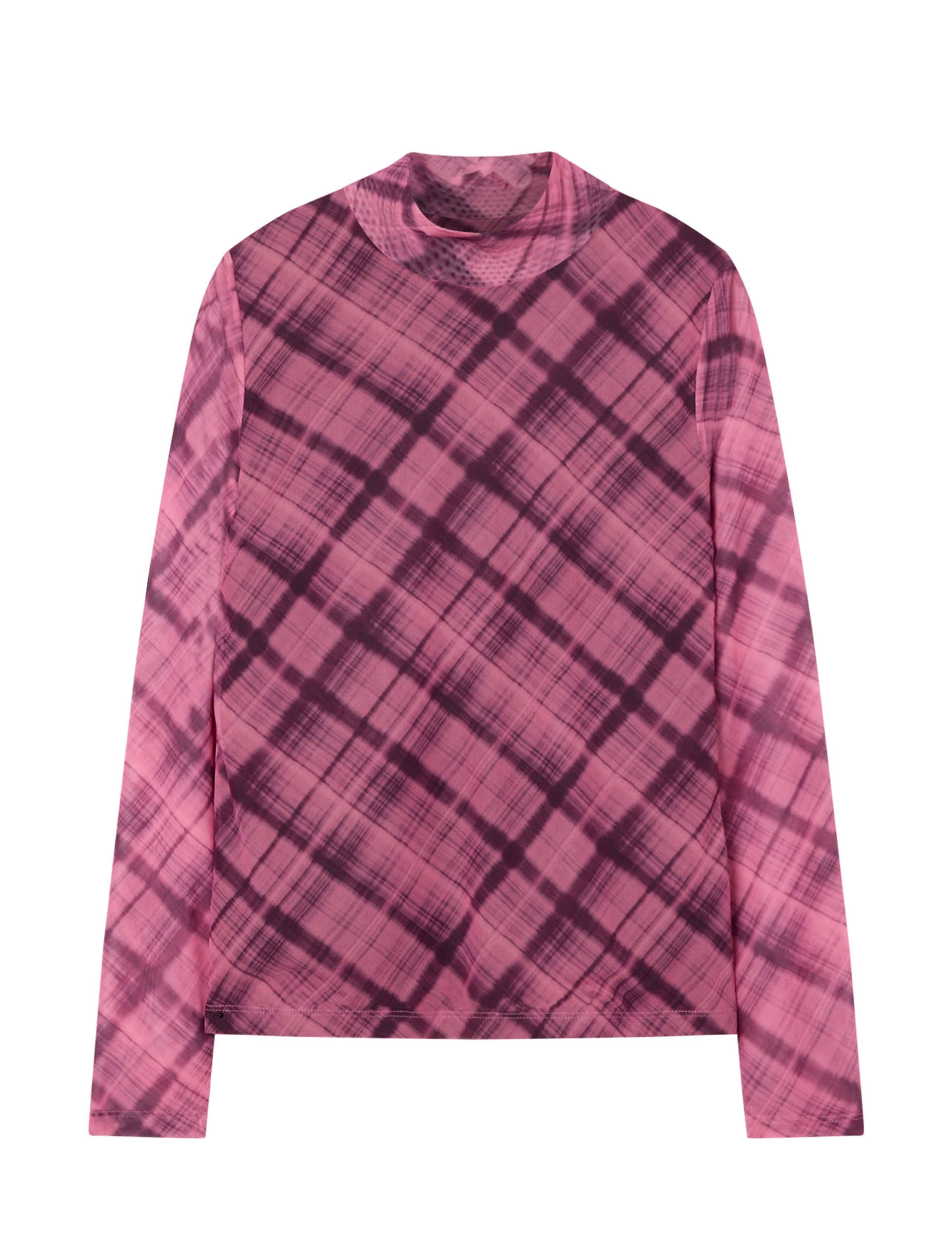 Mesh Checked High Neck Top 2 of 7