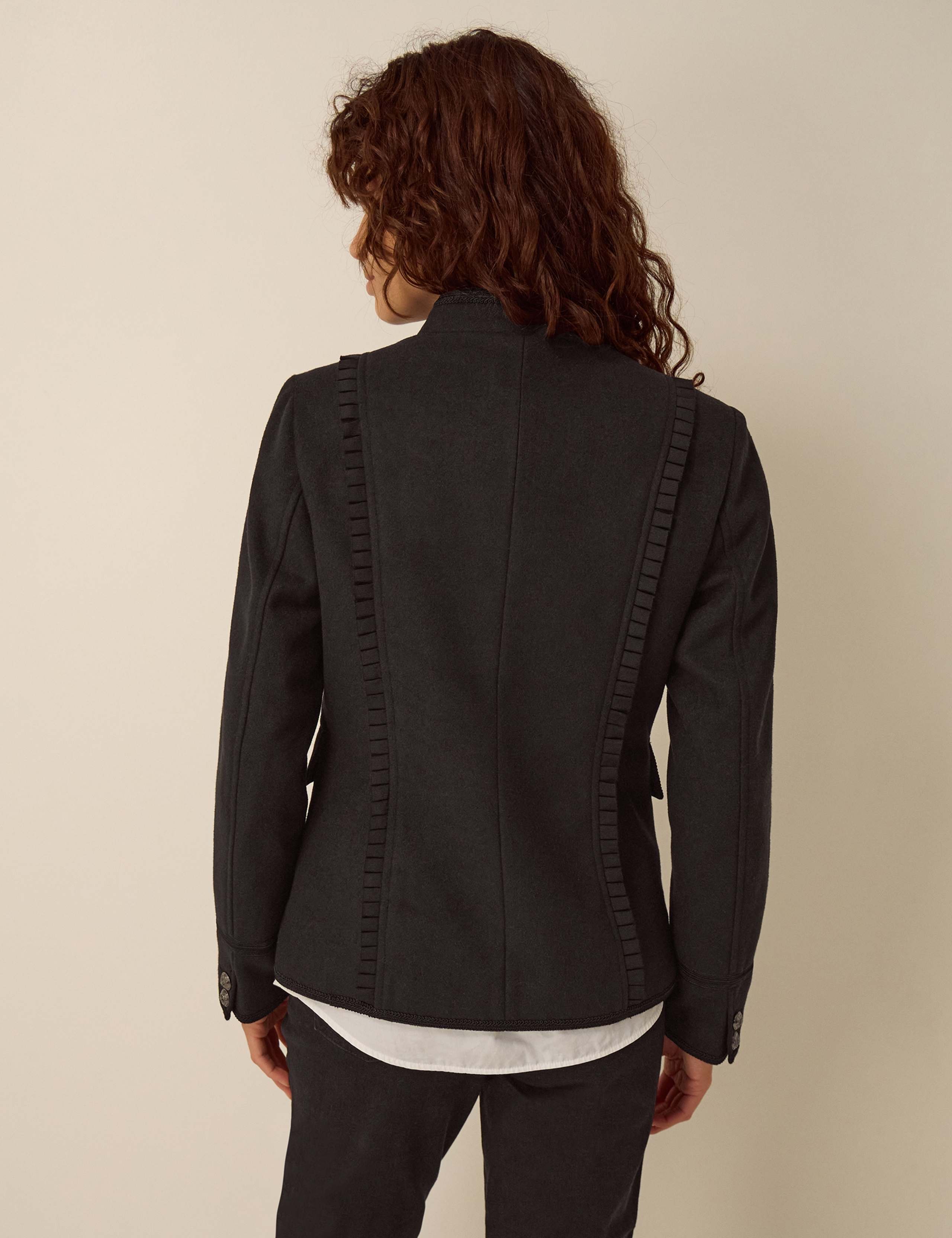 Wool Blend Military Jacket With High Neck 3 of 5