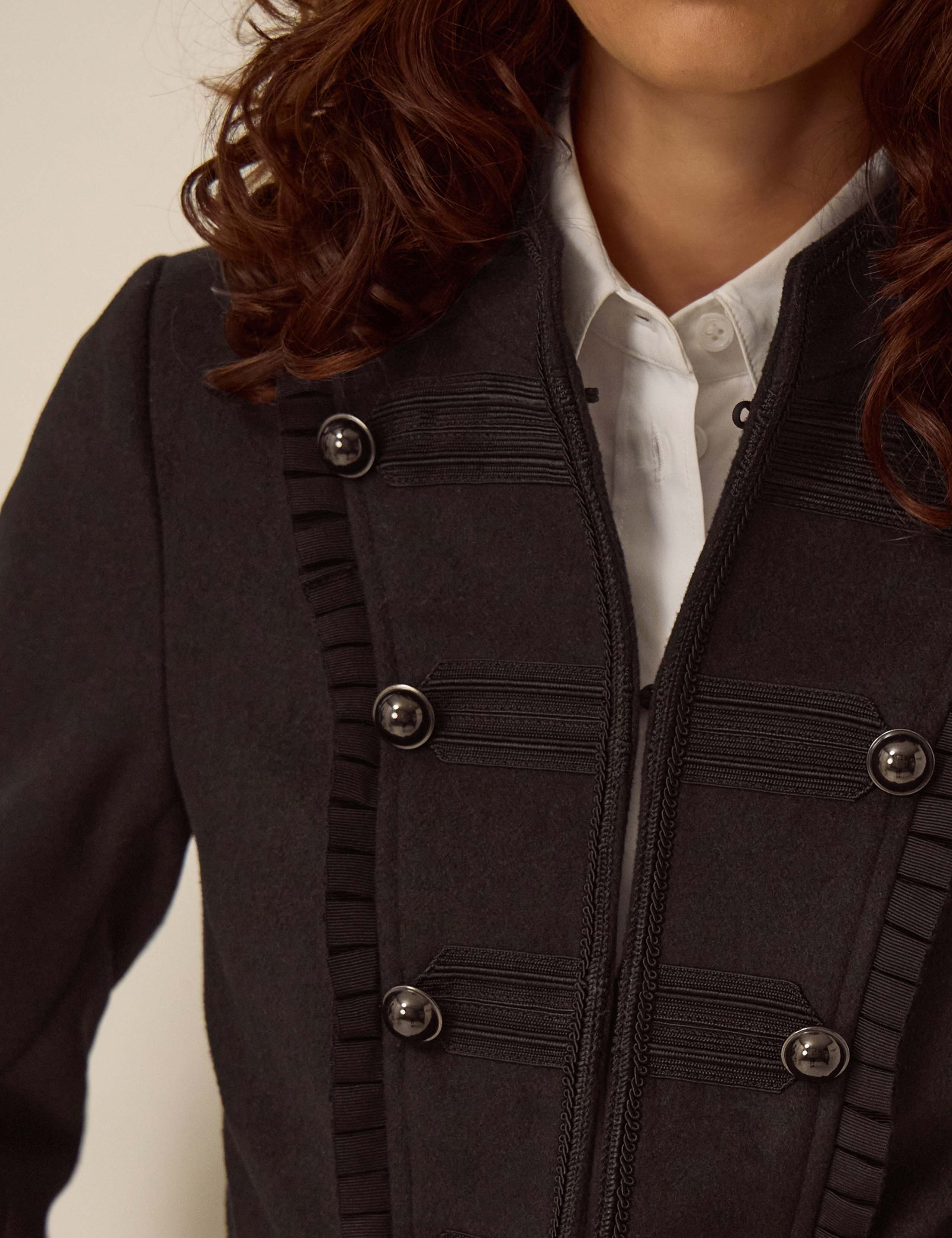 Wool Blend Military Jacket With High Neck 5 of 5