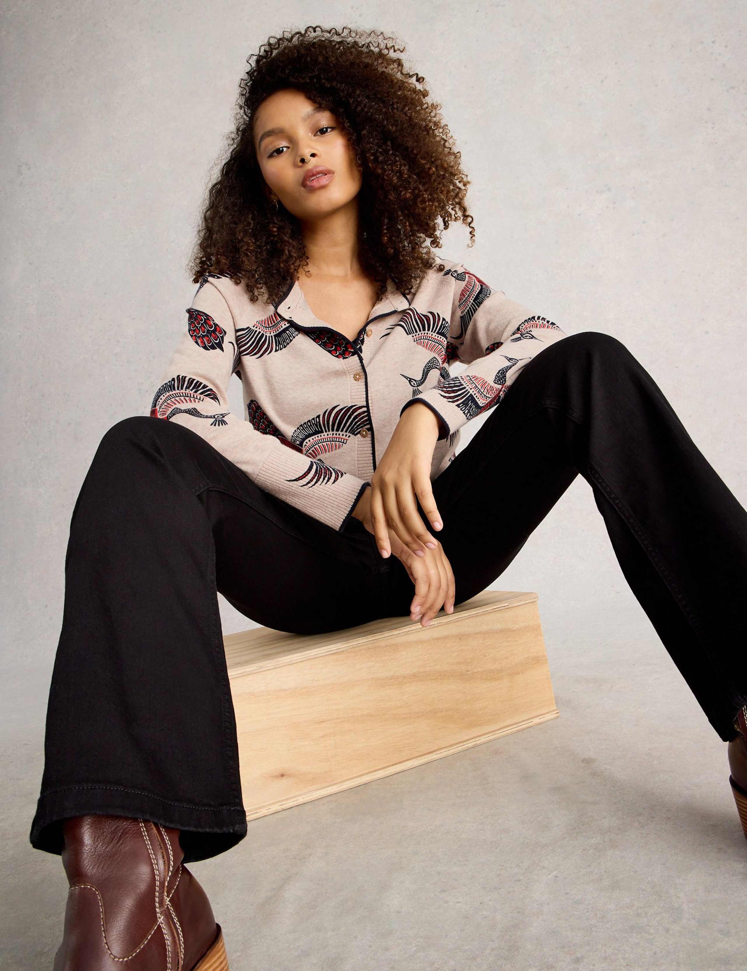 Pure Cotton Floral Cardigan 3 of 6