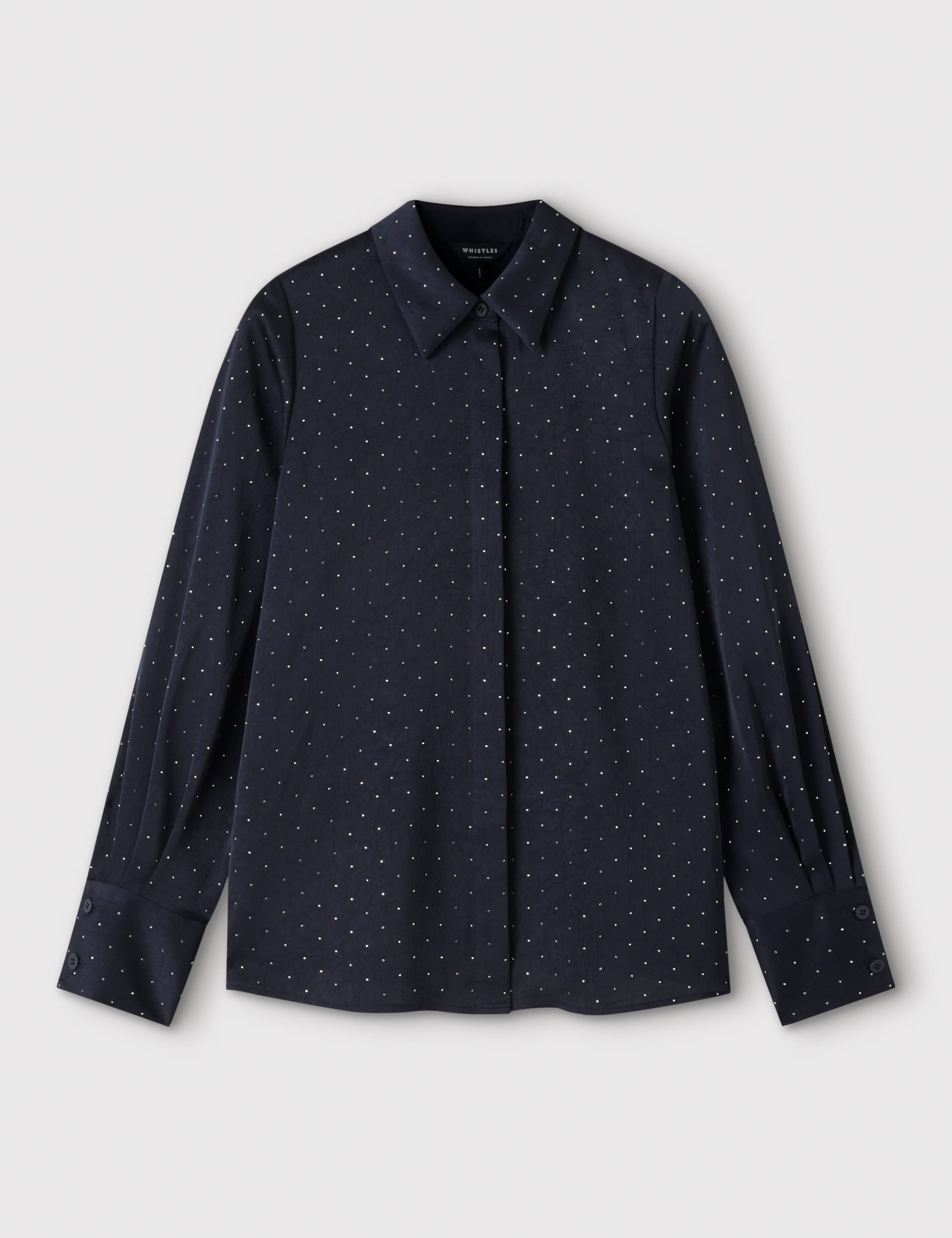 Satin Embellished Collared Shirt 2 of 6