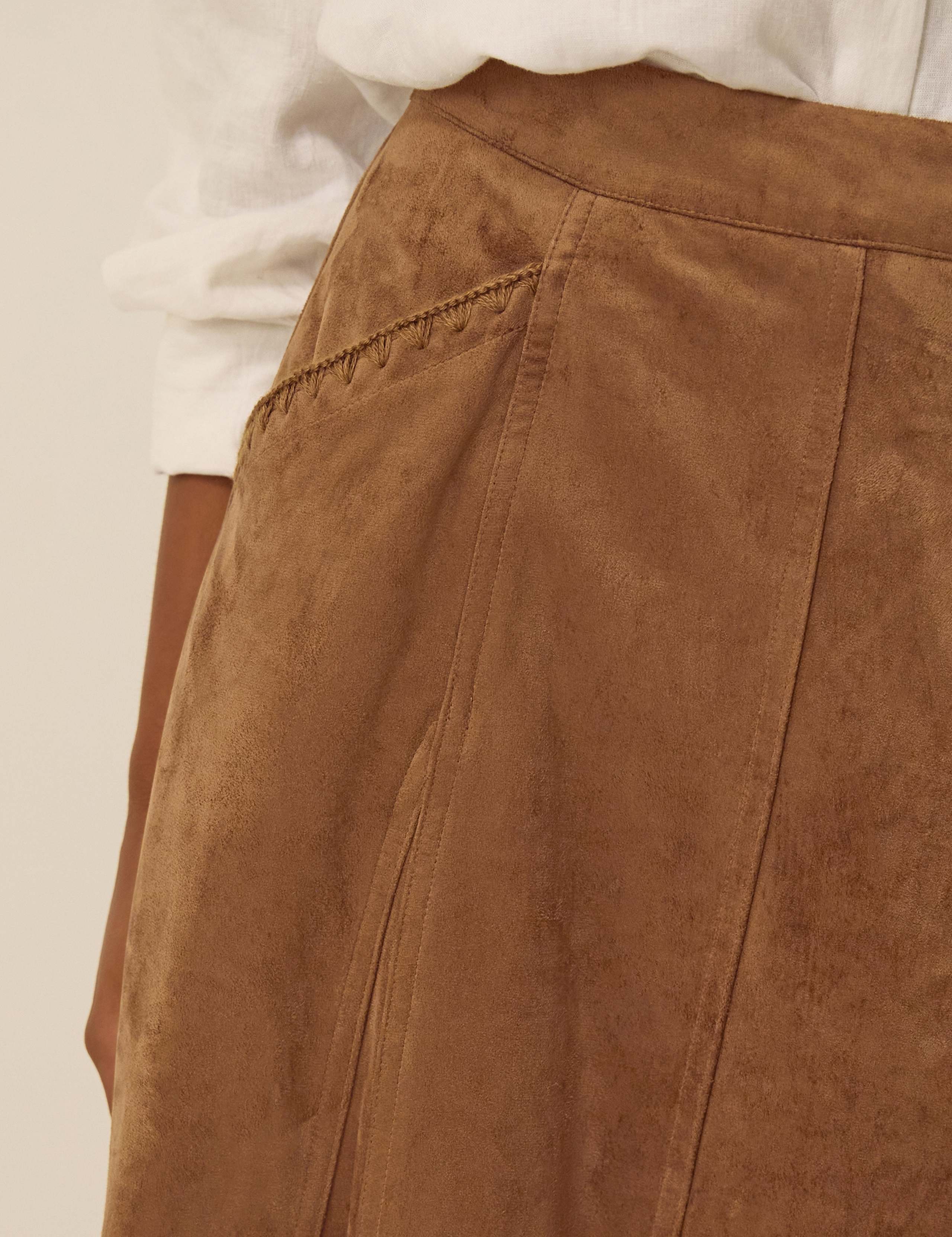 Suedette Midi A-Line Skirt 4 of 4