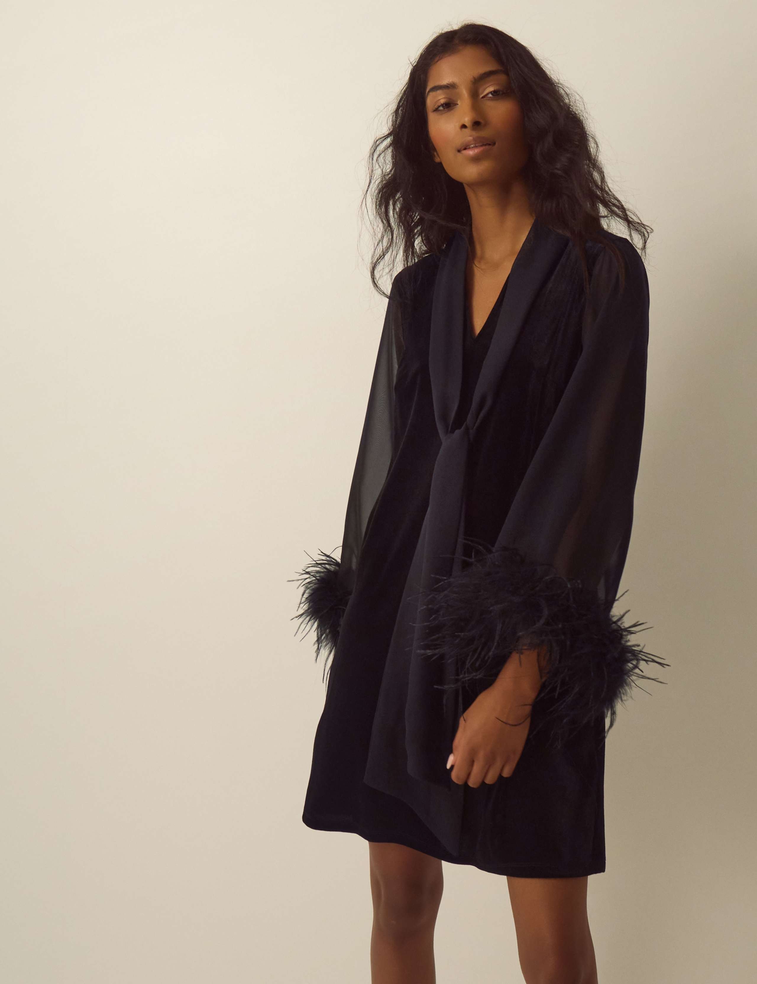 Tie Detail Knee Length Swing Dress 2 of 6