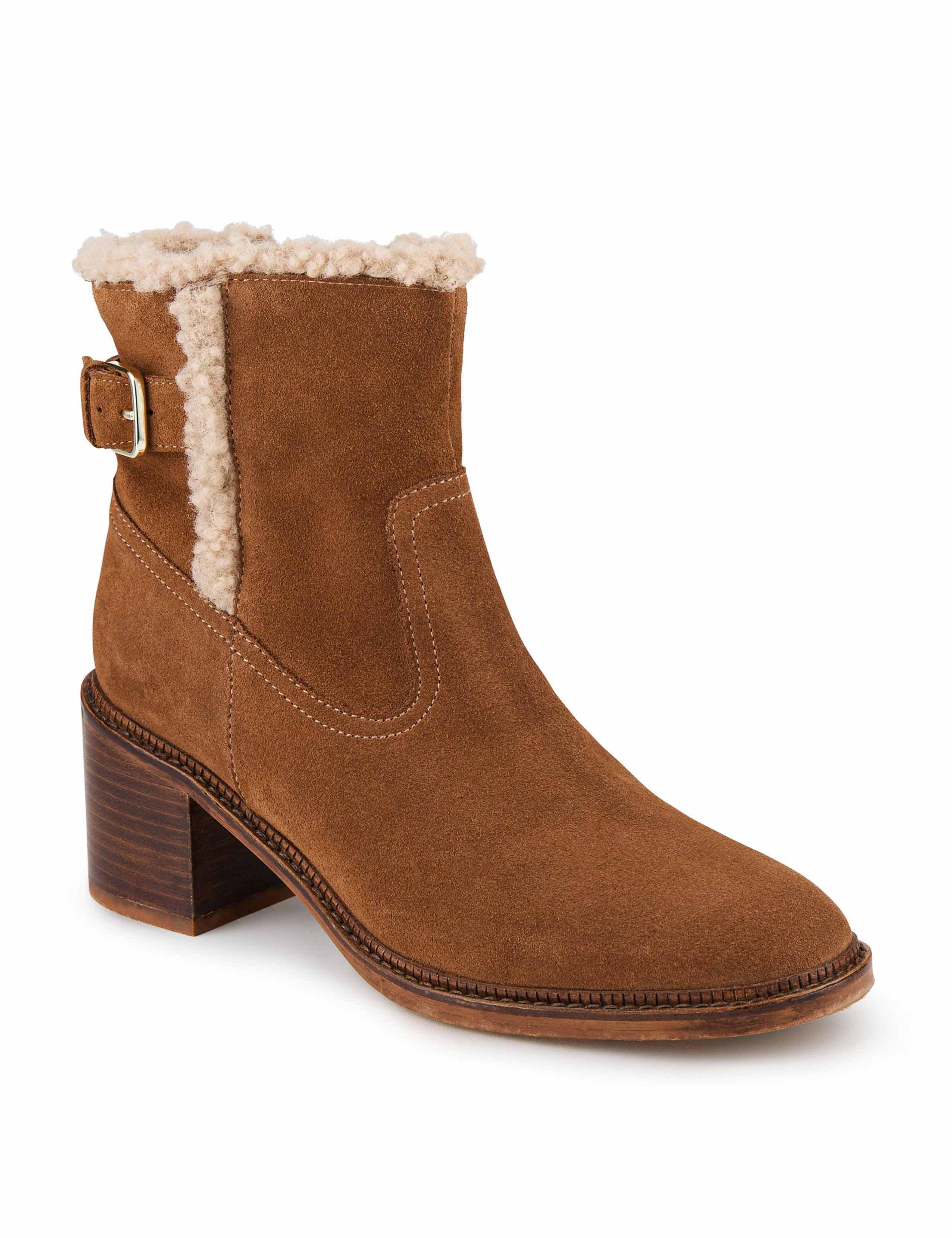 Leather Buckle Block Heel Ankle Boots 5 of 7