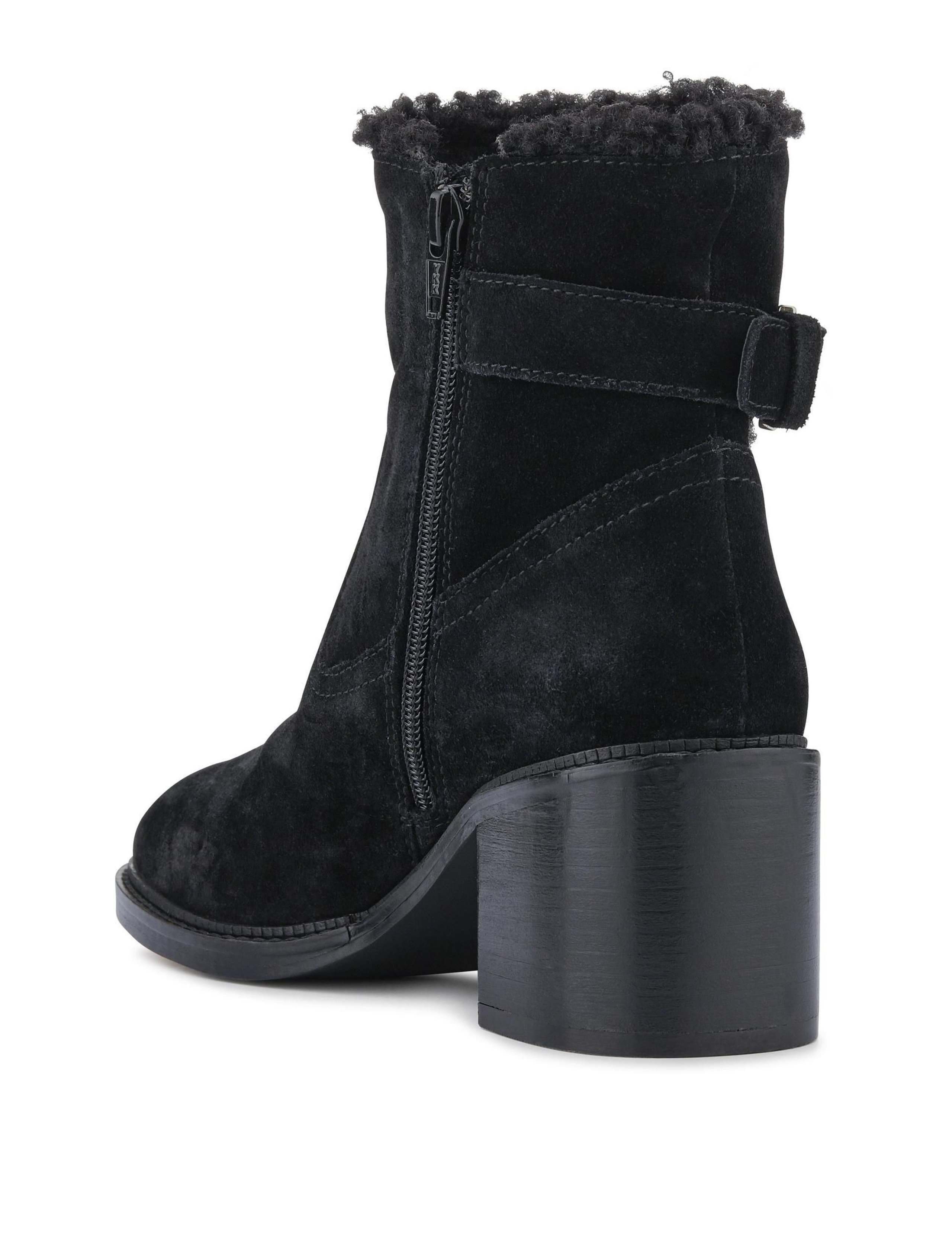 Leather Buckle Block Heel Ankle Boots 5 of 6