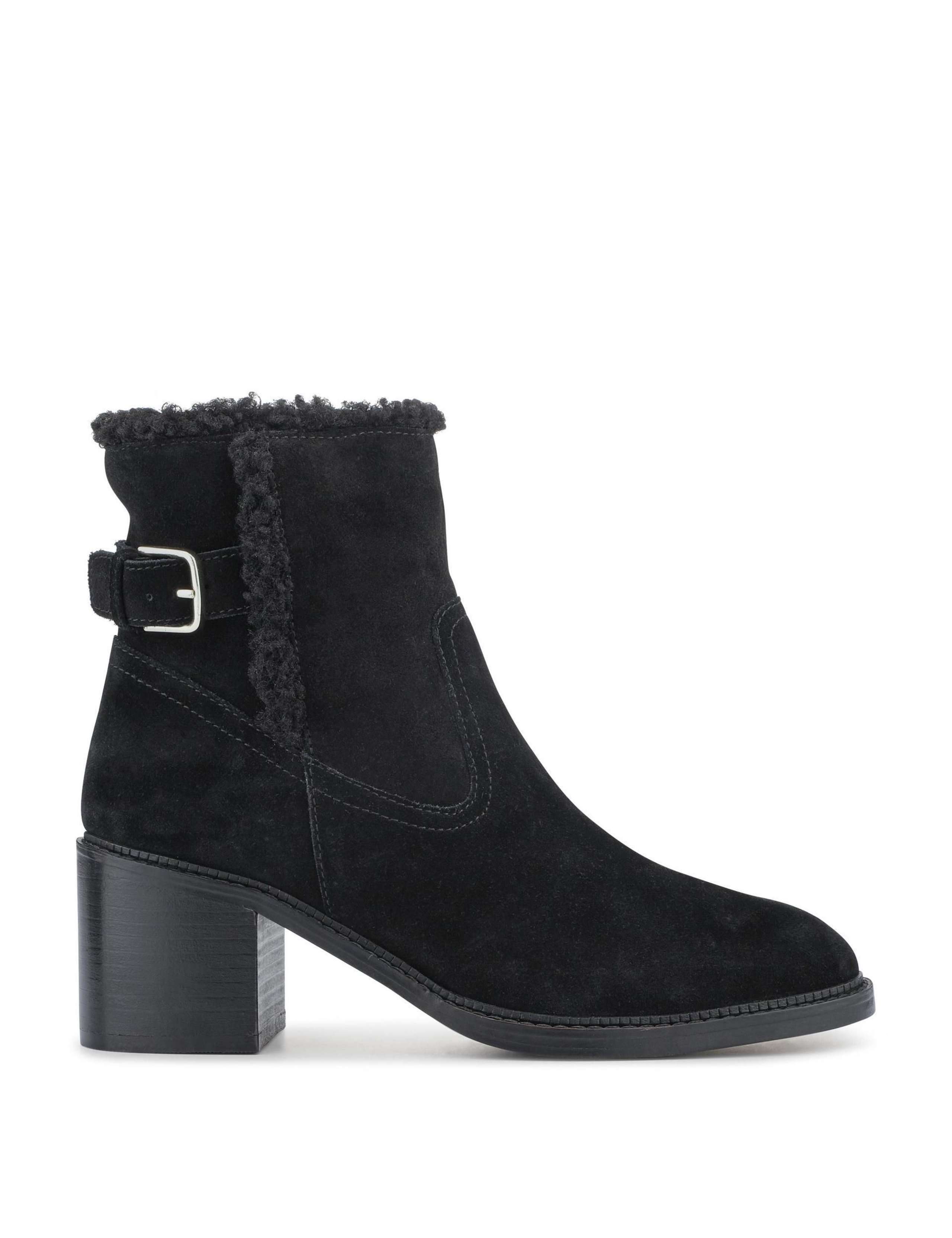 Leather Buckle Block Heel Ankle Boots 2 of 7