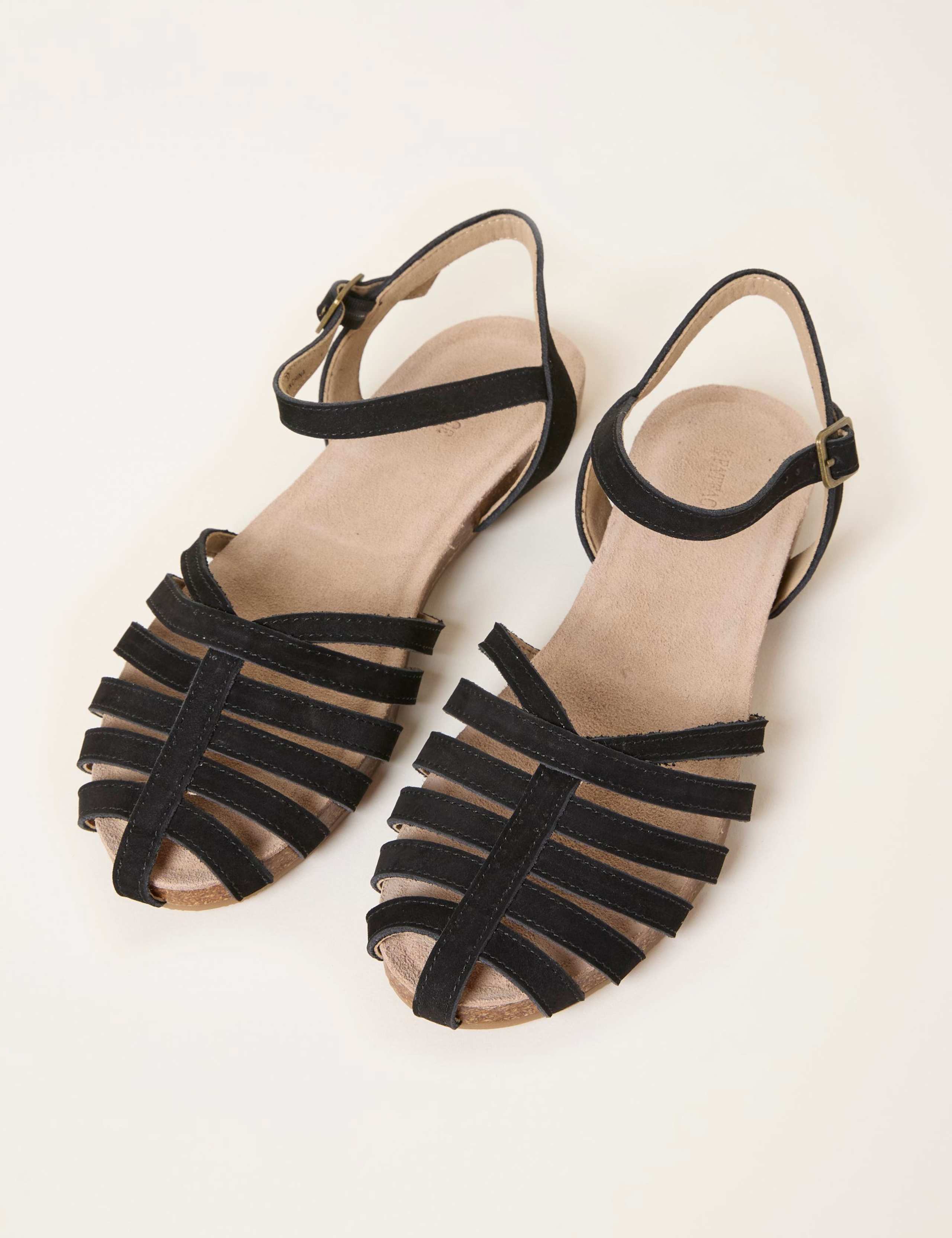 Leather Buckle Flat Gladiator Sandals 1 of 3