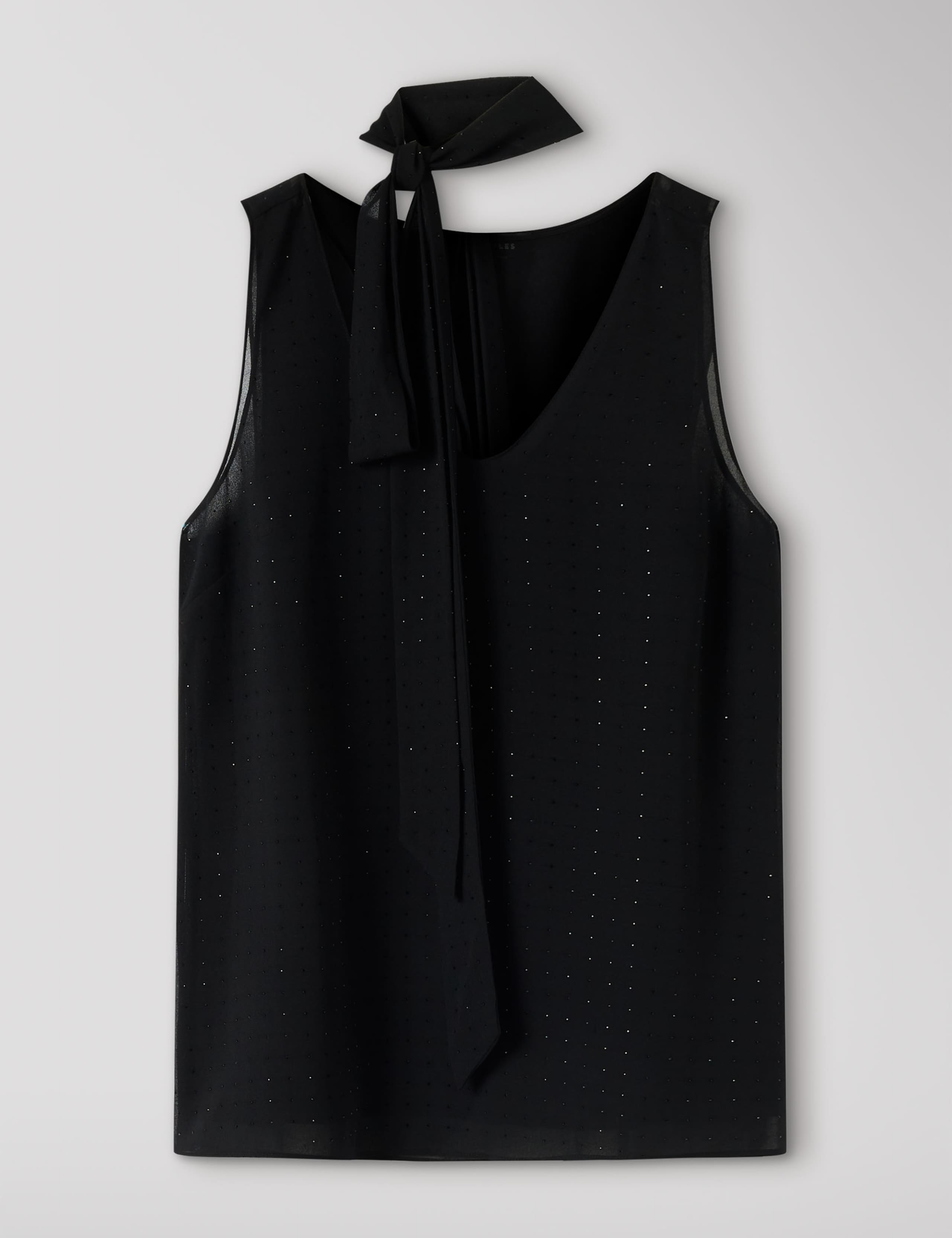 Embellished V Neck Scarf Detail Blouse 2 of 6