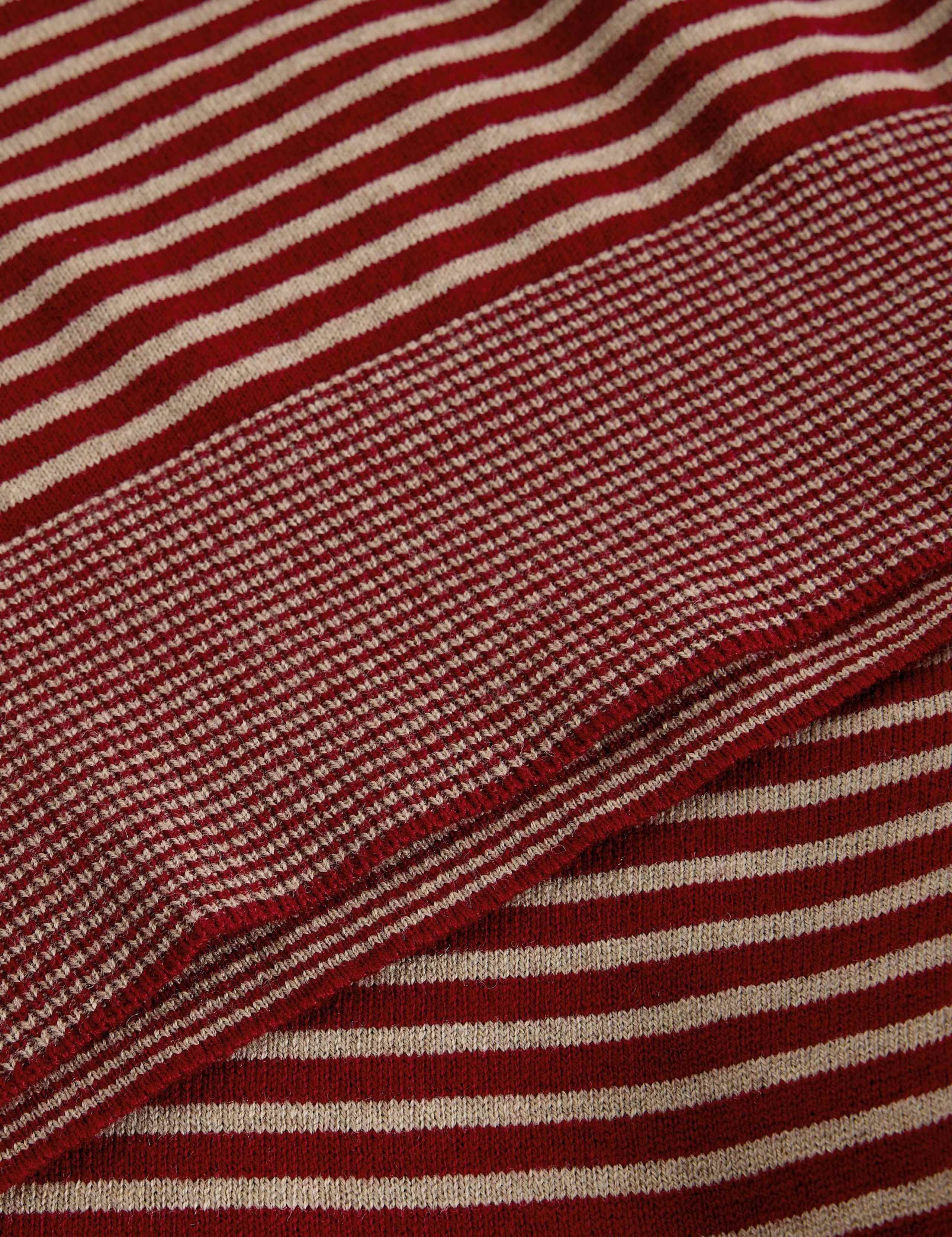 Merino Wool Blend Striped Crew Neck Jumper 5 of 6