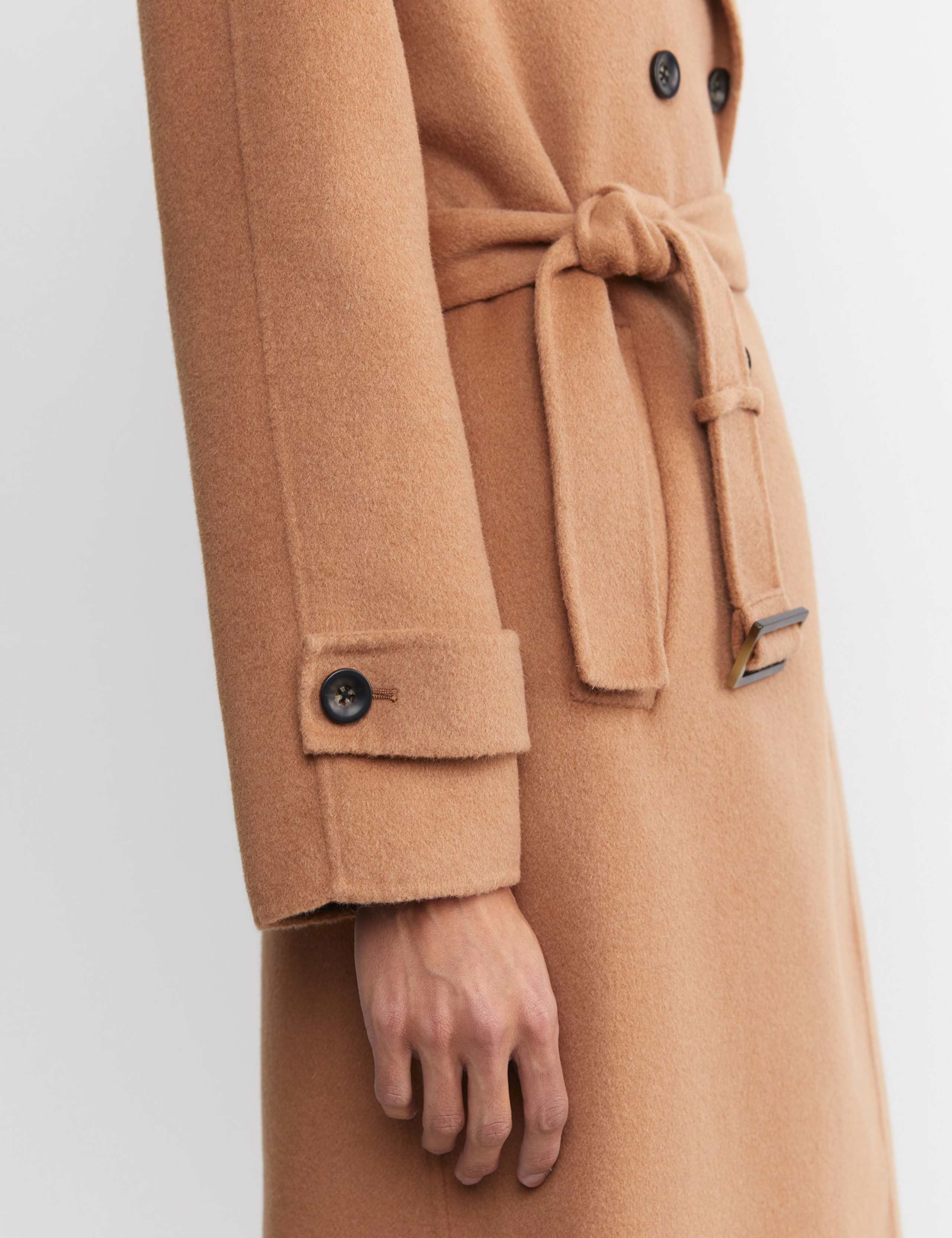 Wool Rich Double Breasted Longline Trench Coat 7 of 7