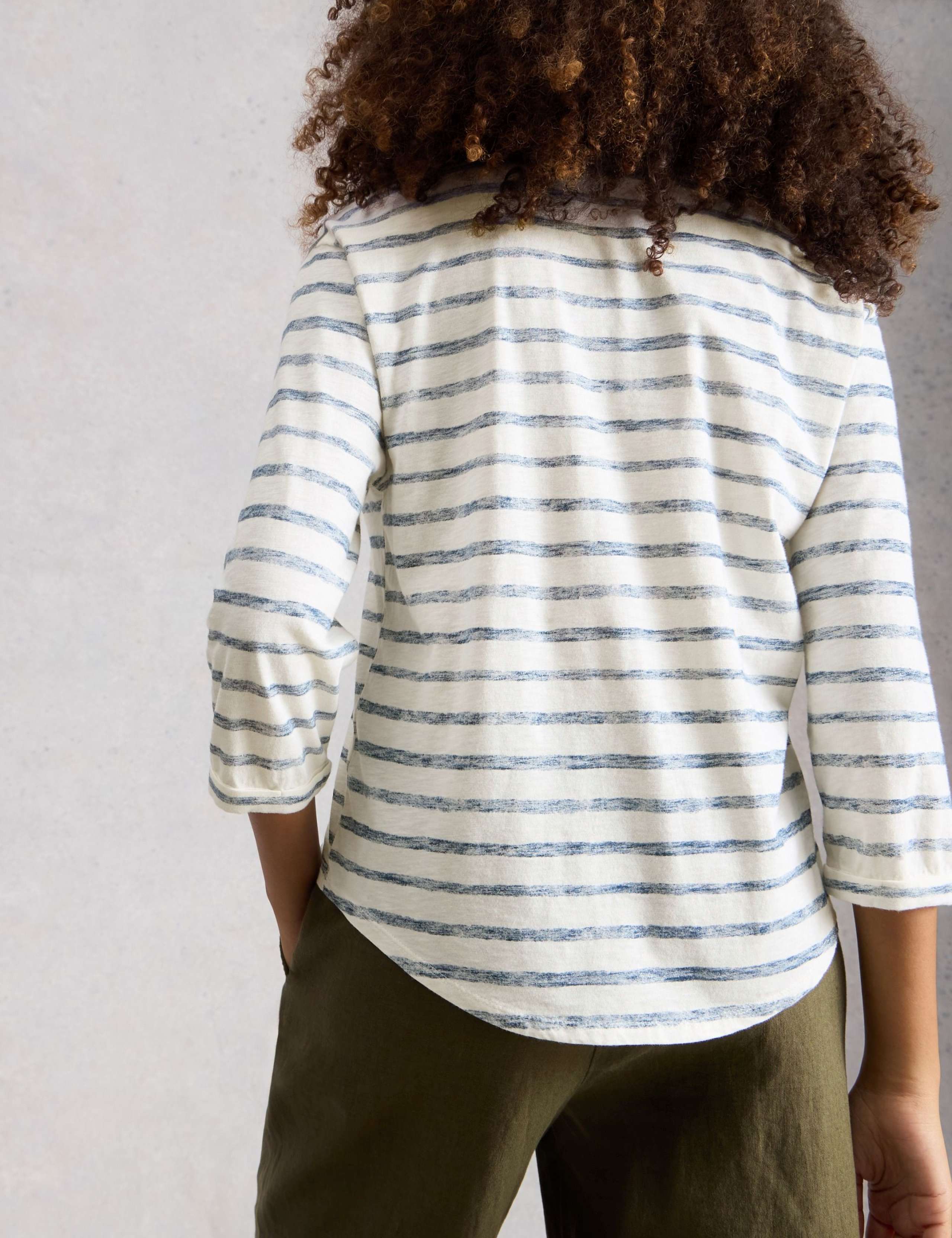 Pure Cotton Striped Collarless Shirt 3 of 6