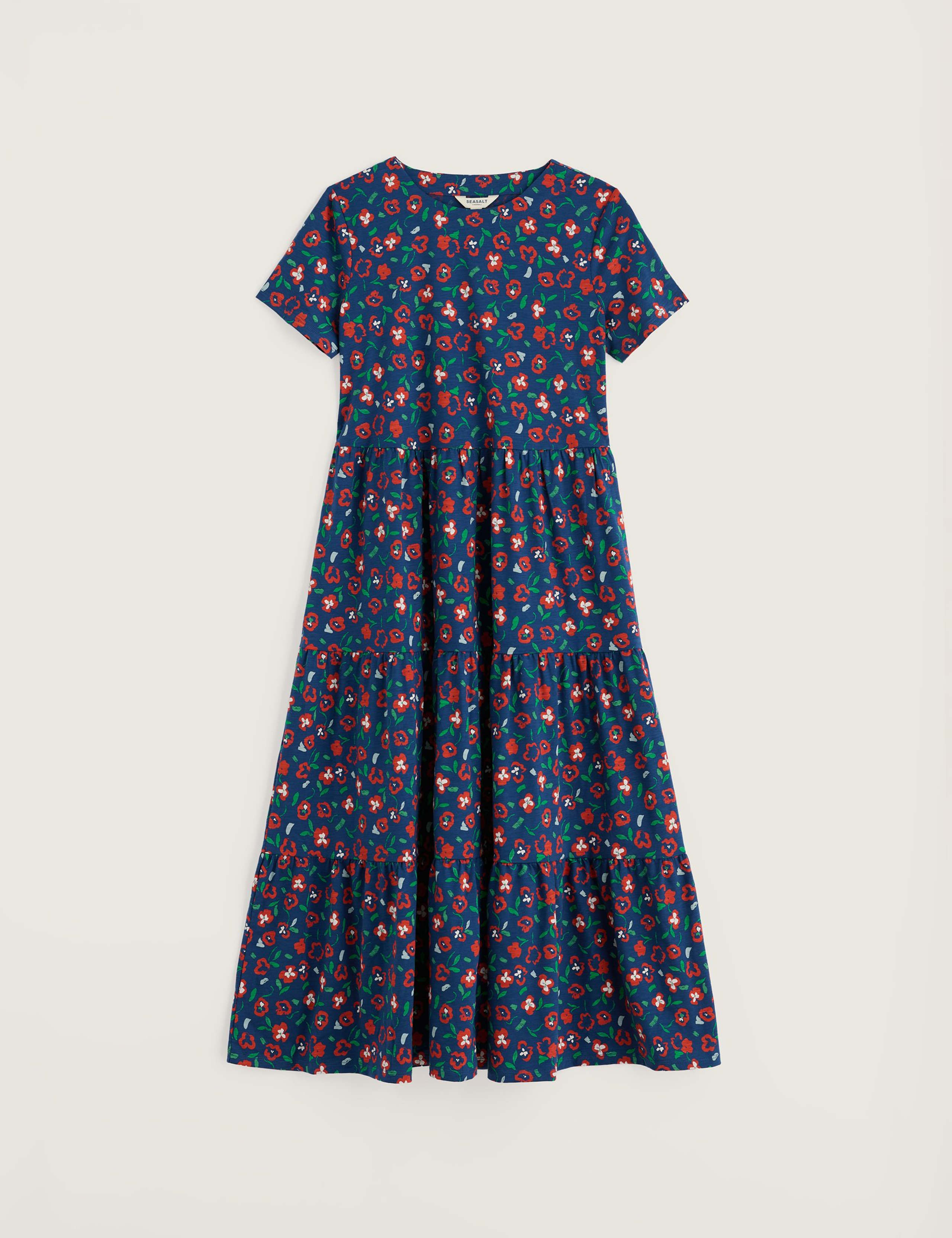 Pure Cotton Floral Midi Tiered Dress 2 of 5